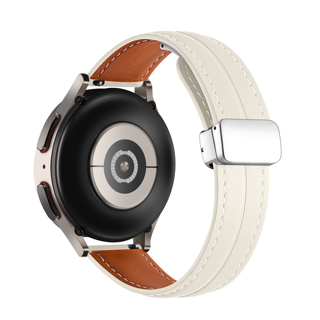 20 mm Quick Release Folding Magnetic Buckle Soft Leather Watch Band (LSBMSH-004)