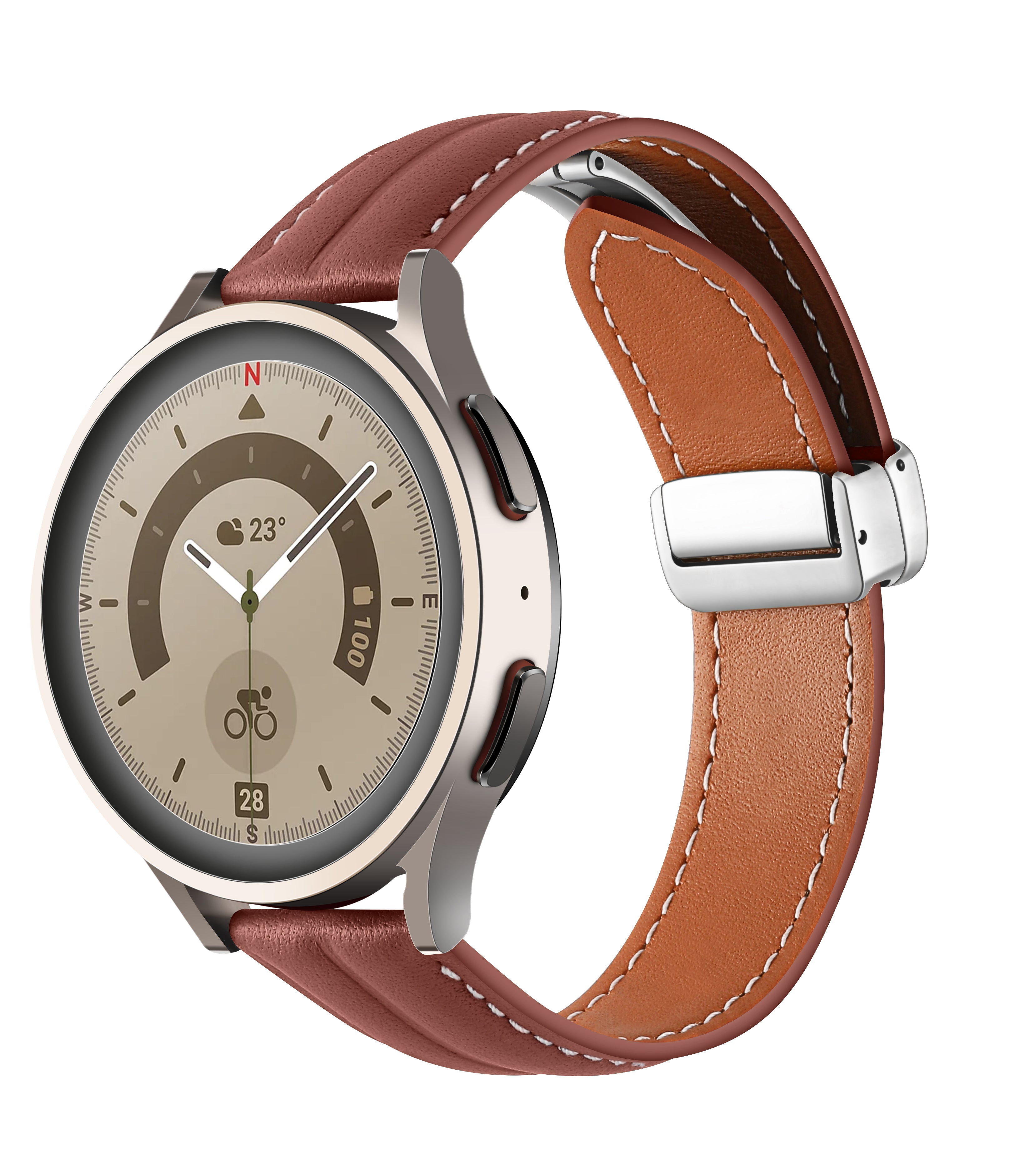20 mm Quick Release Folding Magnetic Buckle Soft Leather Watch Band (LSBMSH-004)