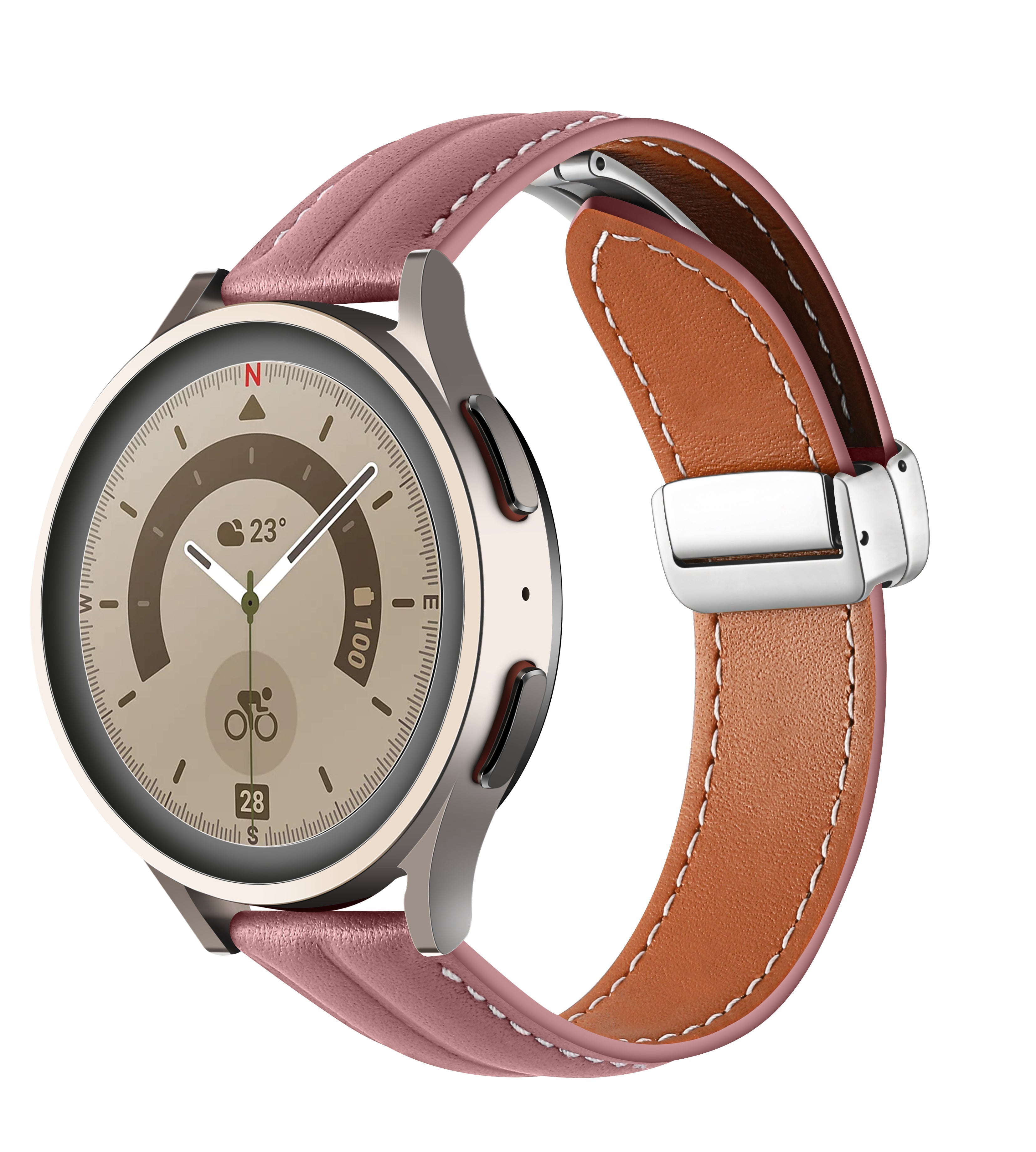 20 mm Quick Release Folding Magnetic Buckle Soft Leather Watch Band (LSBMSH-004)