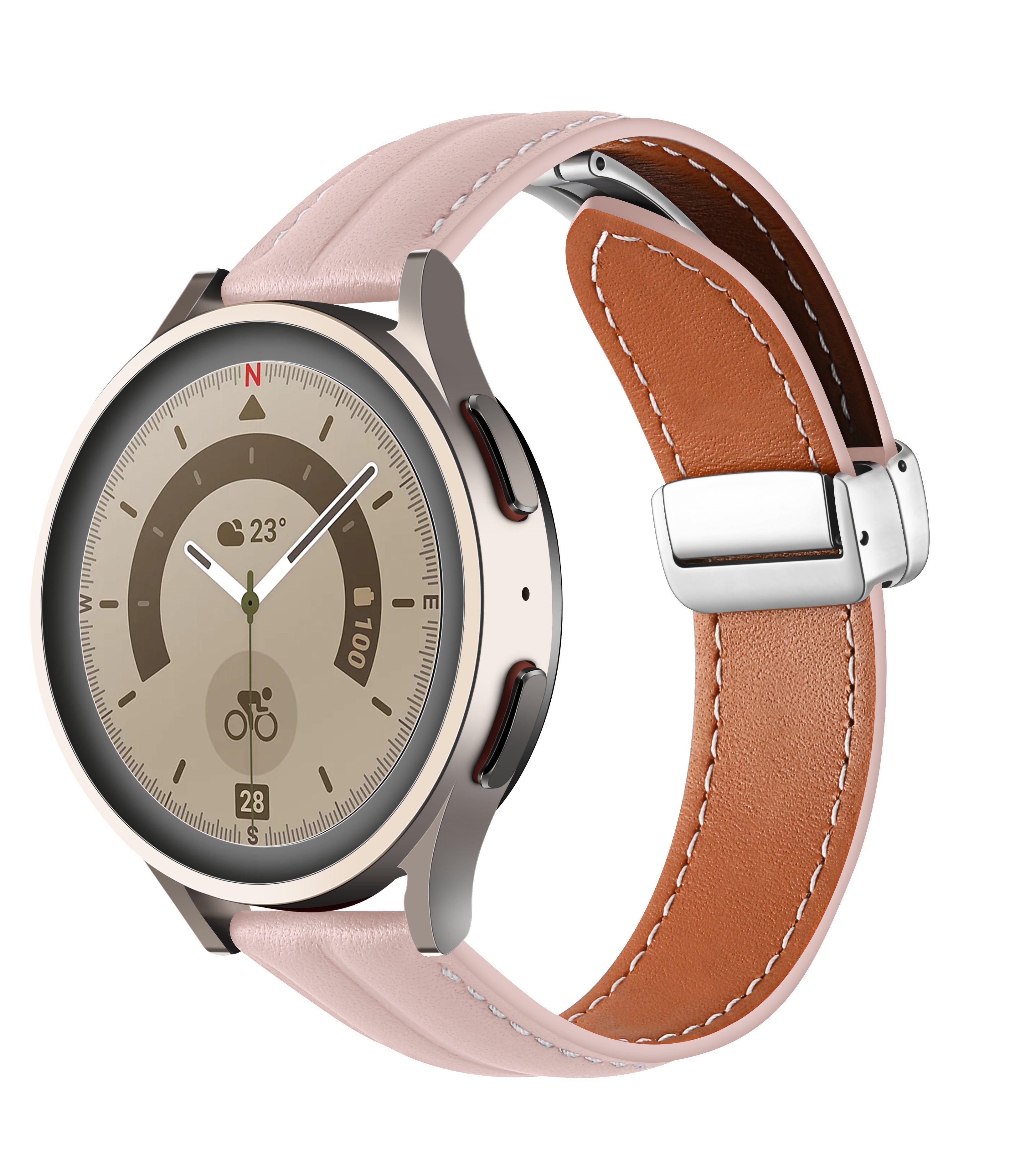 20 mm Quick Release Folding Magnetic Buckle Soft Leather Watch Band (LSBMSH-004)