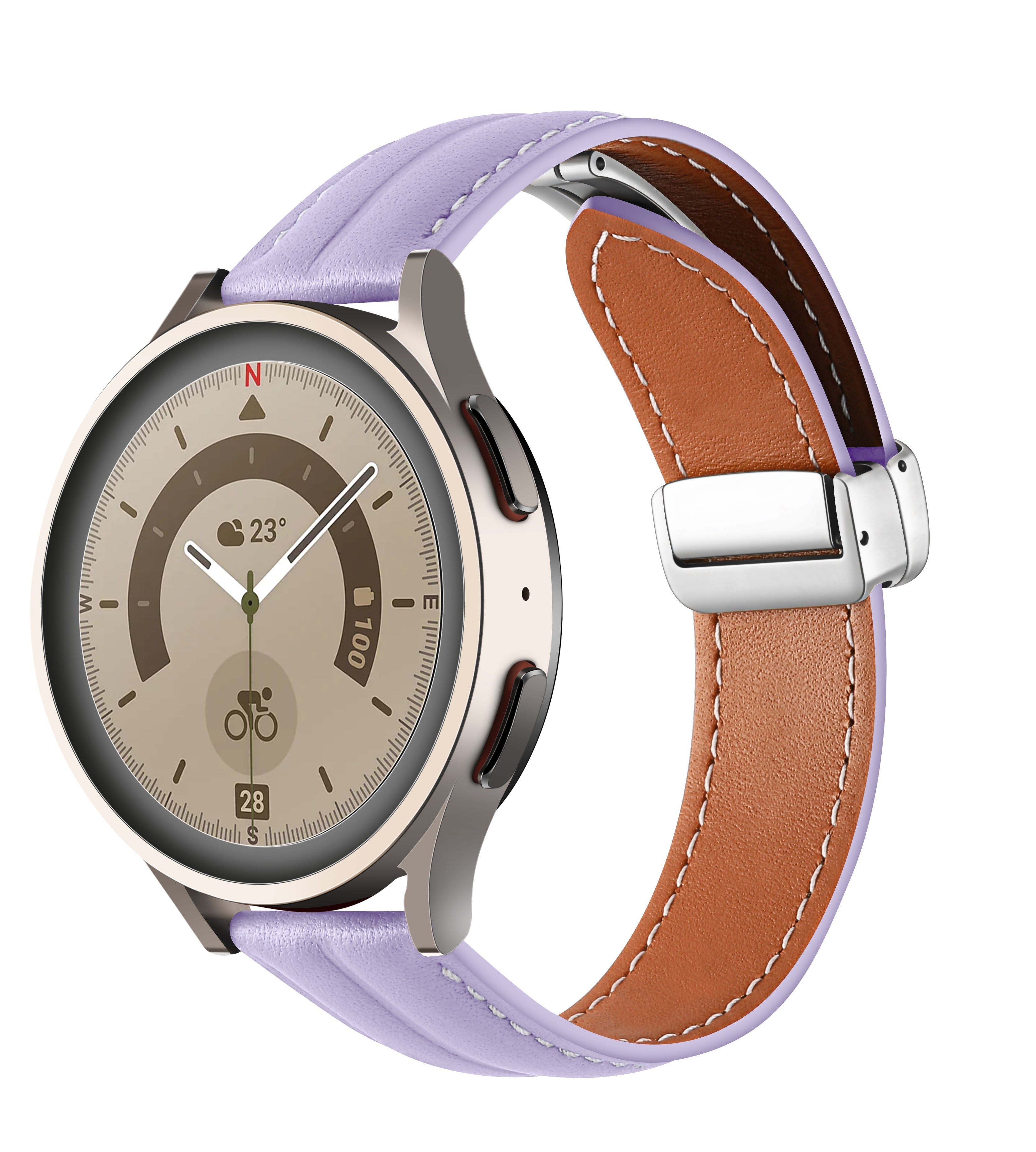 20 mm Quick Release Folding Magnetic Buckle Soft Leather Watch Band (LSBMSH-004)
