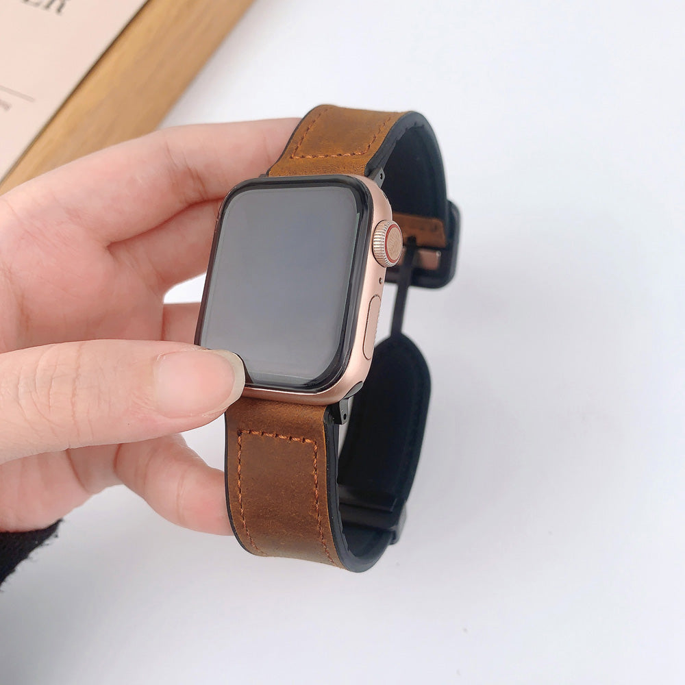 Apple Watch Band Premium Crazy Horse Leather Magnetic (LSDY-034)