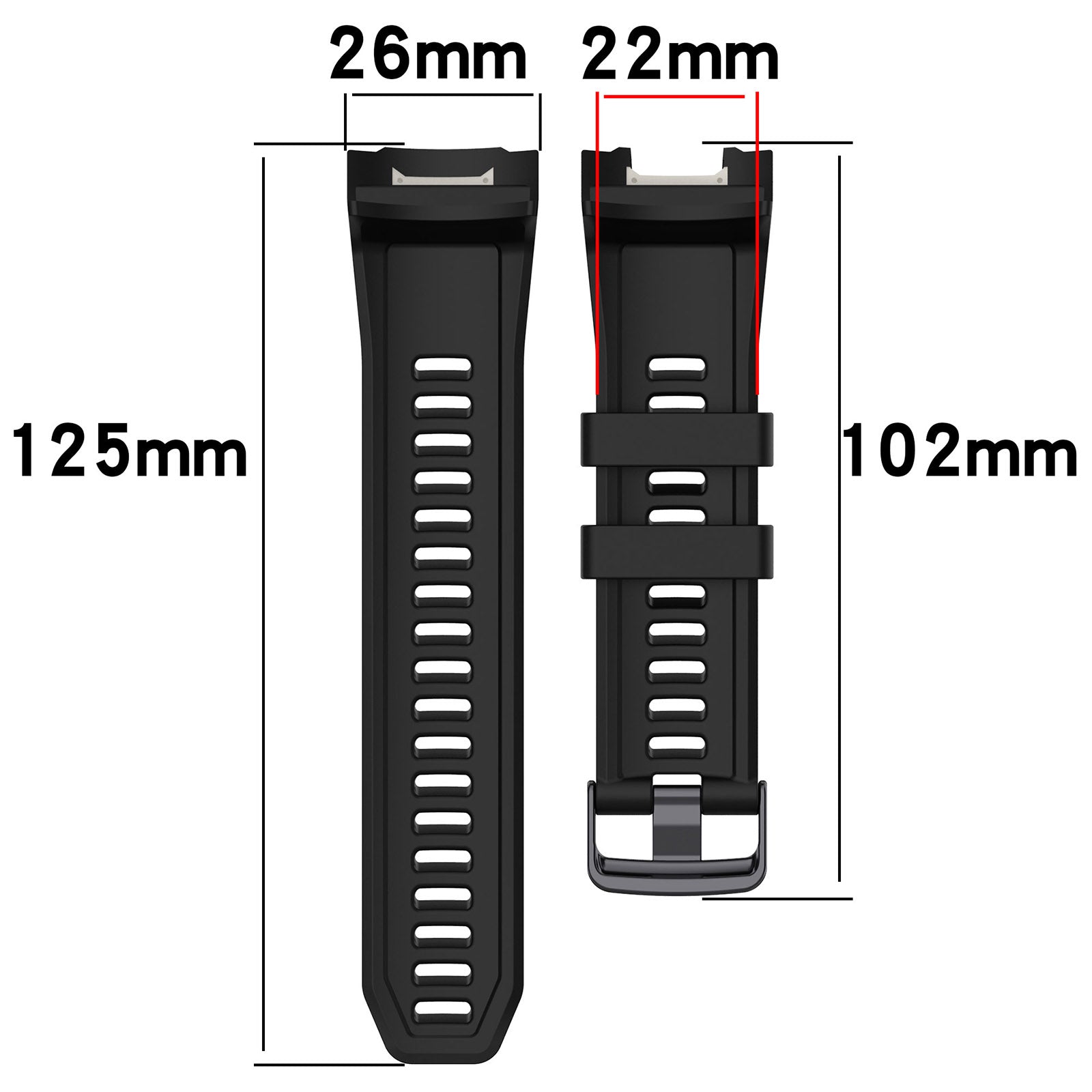 26 mm Quick Fit Silicone Watch Bands For Garmin Watch Instict 2X (LSHHT0630-022)