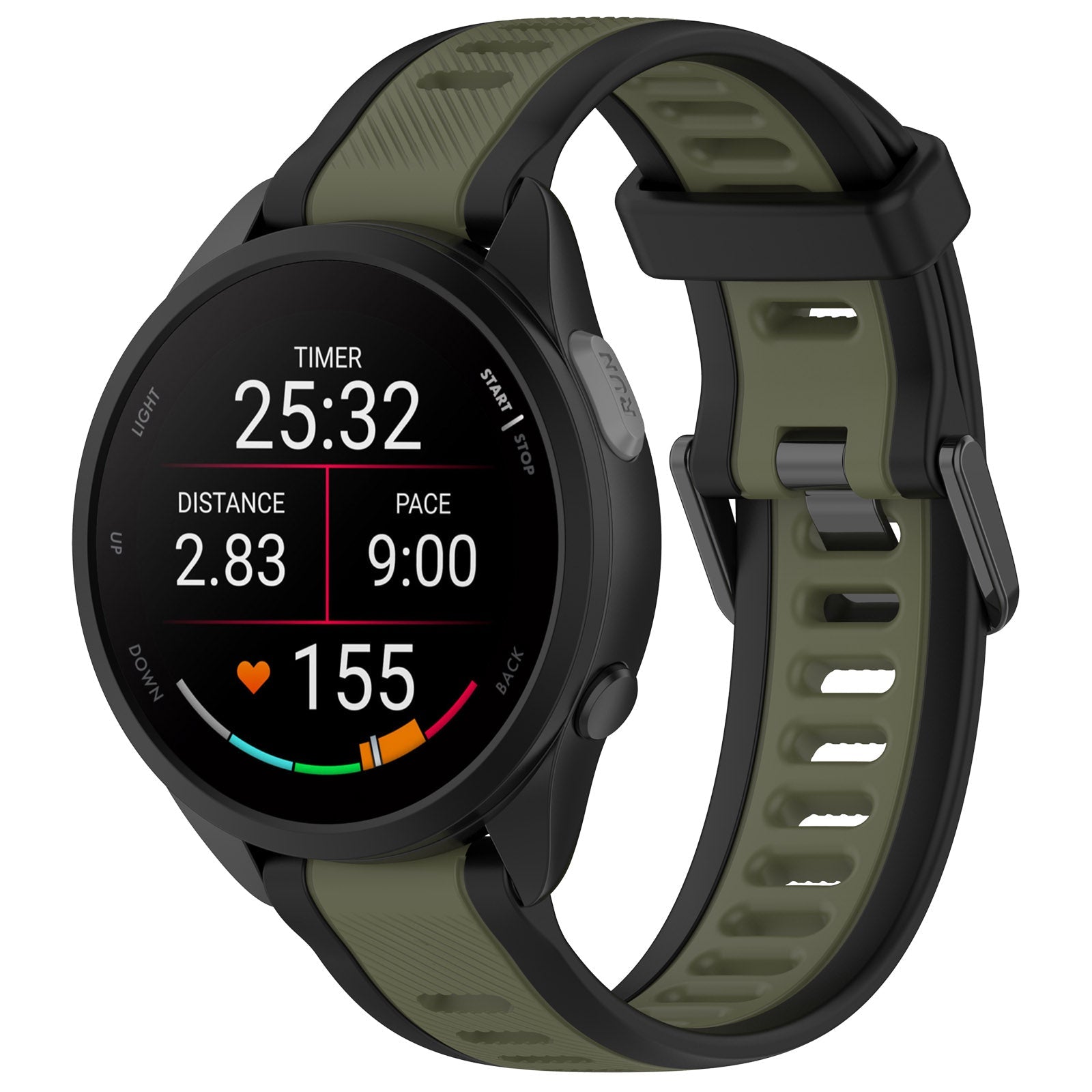 18 mm Quick Release Dual Color Silicone Watch Band For Garmin (LSHHT240424-027)
