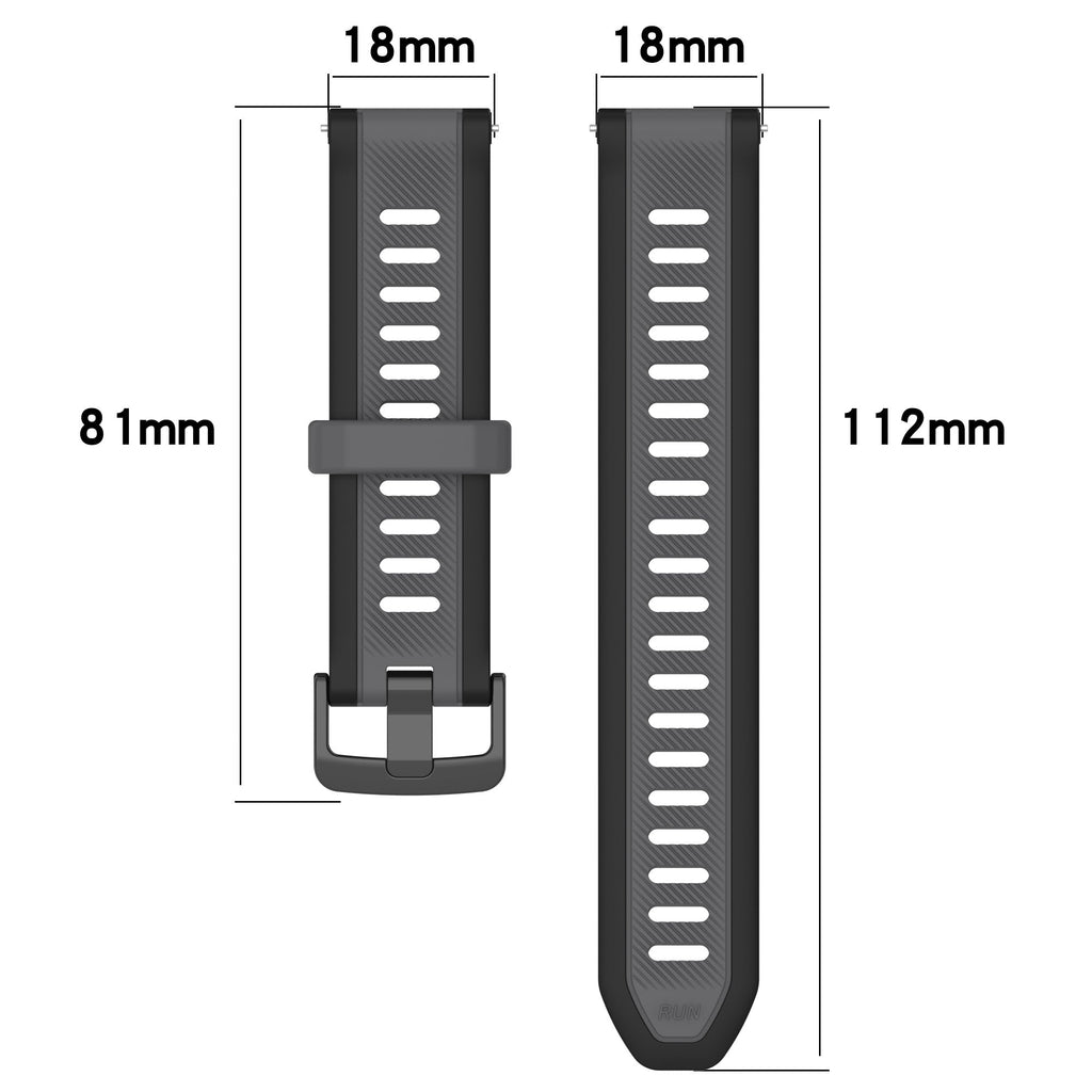 18 mm Quick Release Dual Color Silicone Watch Band For Garmin (LSHHT240424-027)