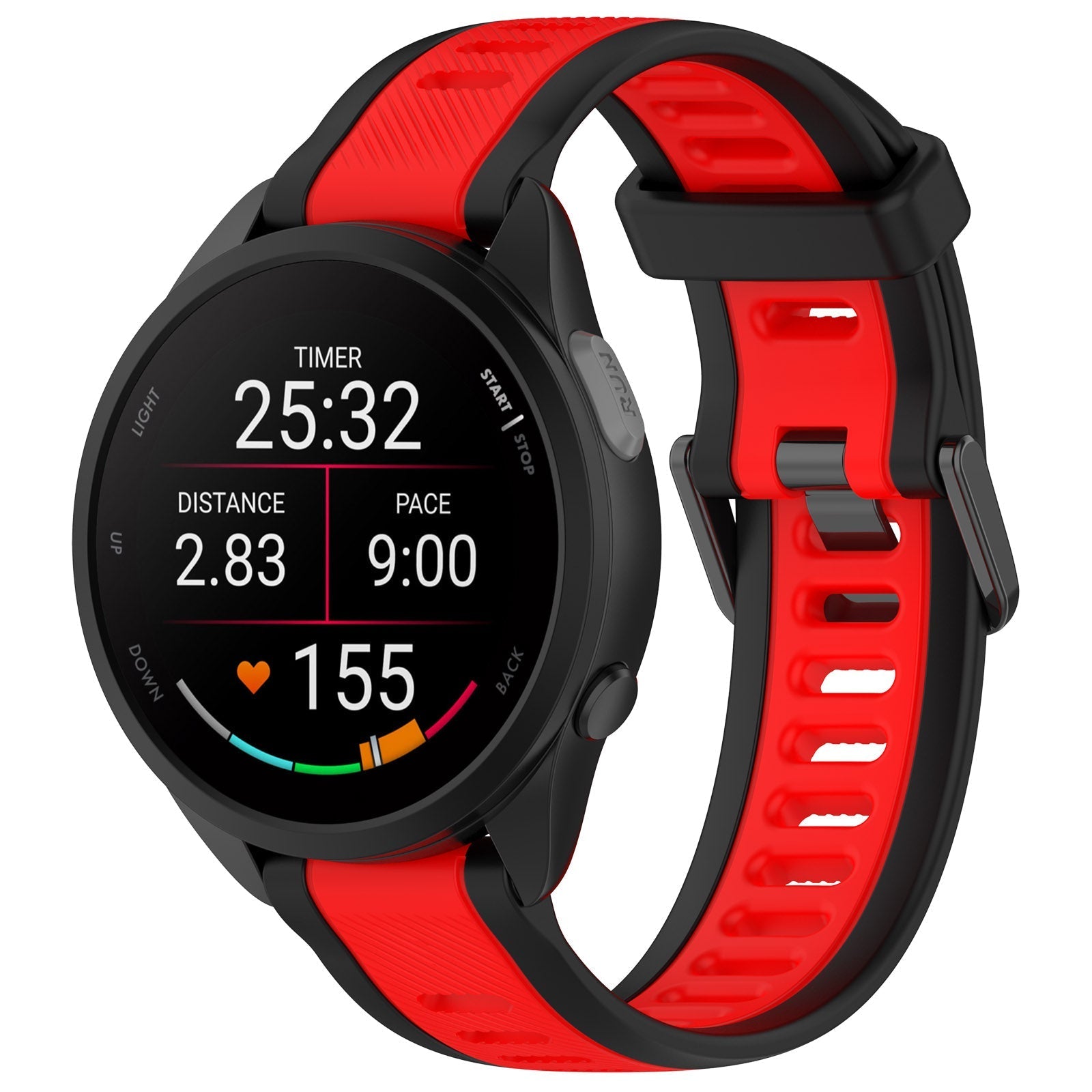18 mm Quick Release Dual Color Silicone Watch Band For Garmin (LSHHT240424-027)
