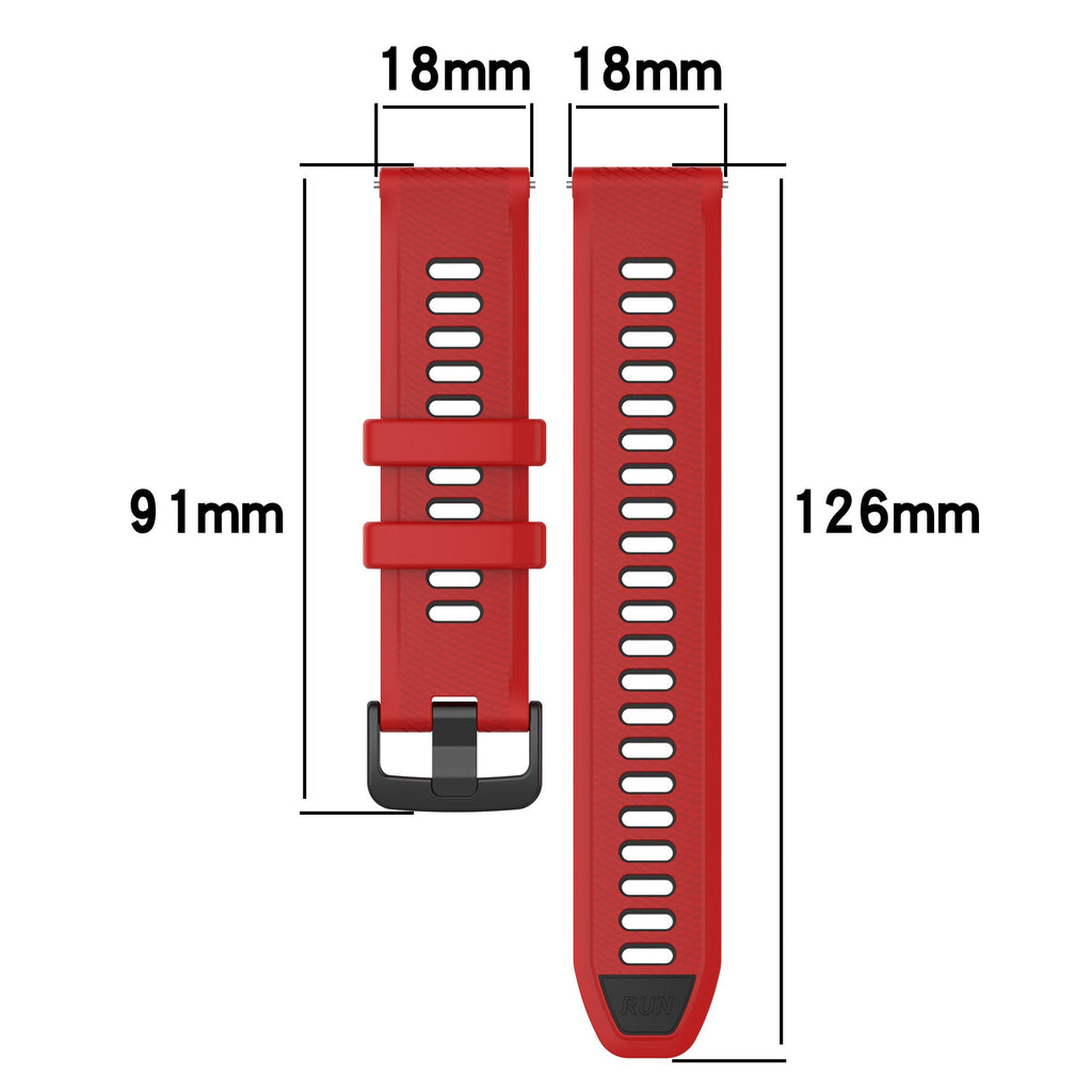18 mm Quick Release Silicone Watch Band for Garmin Forerunner265 Custom Rubber Watch Strap Meal Alloy (LSHHT414-046)