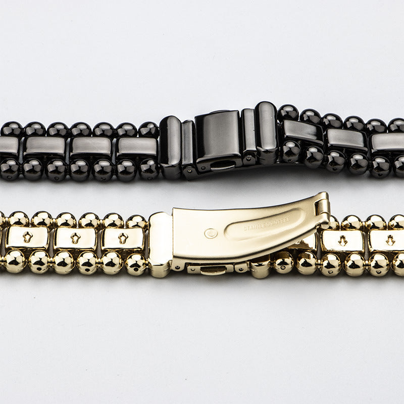 Apple Watch Particles beads diamon inset Stainless Steel Watch Band (LSHSHSHD-001)