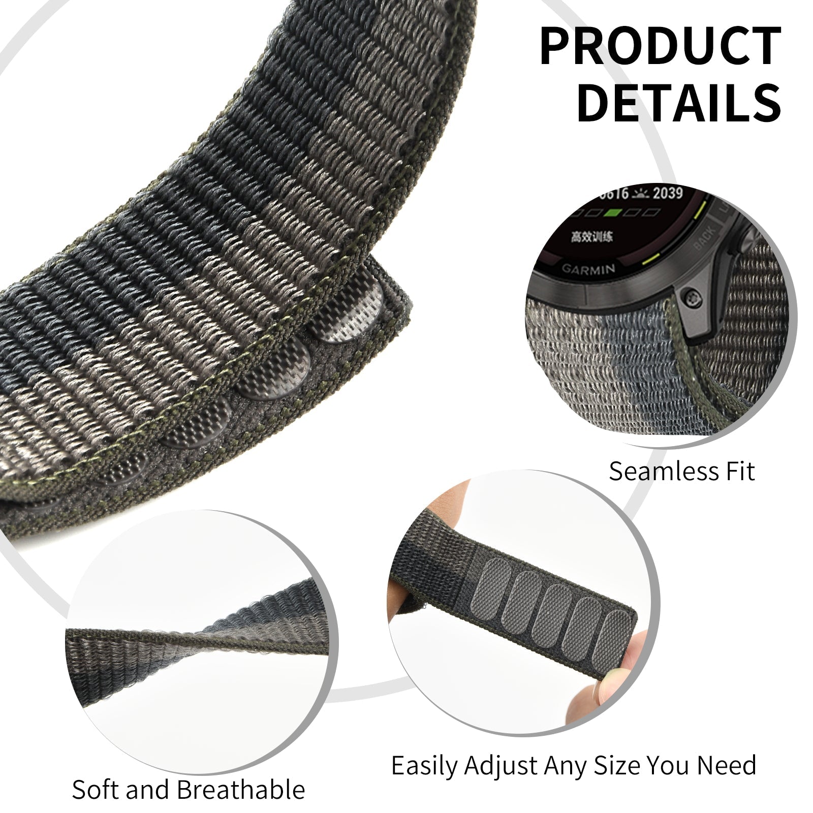 22 mm Quick Release For Garmin Nylon Watch Straps  (LSJL-001)