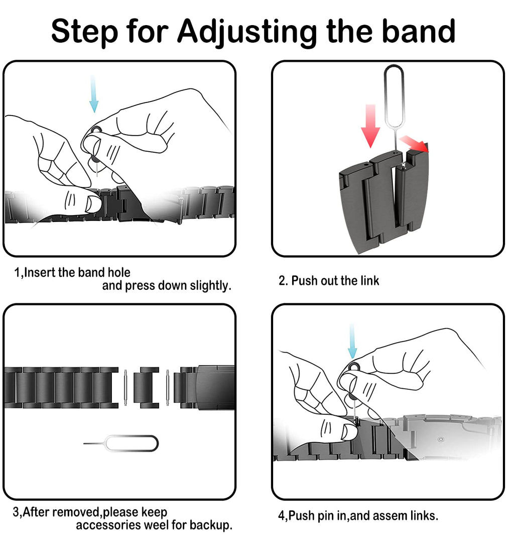 22 mm Quick Fit Titanium Five Beads watch Bands For Garmin Smart Watch (LSJL-020)