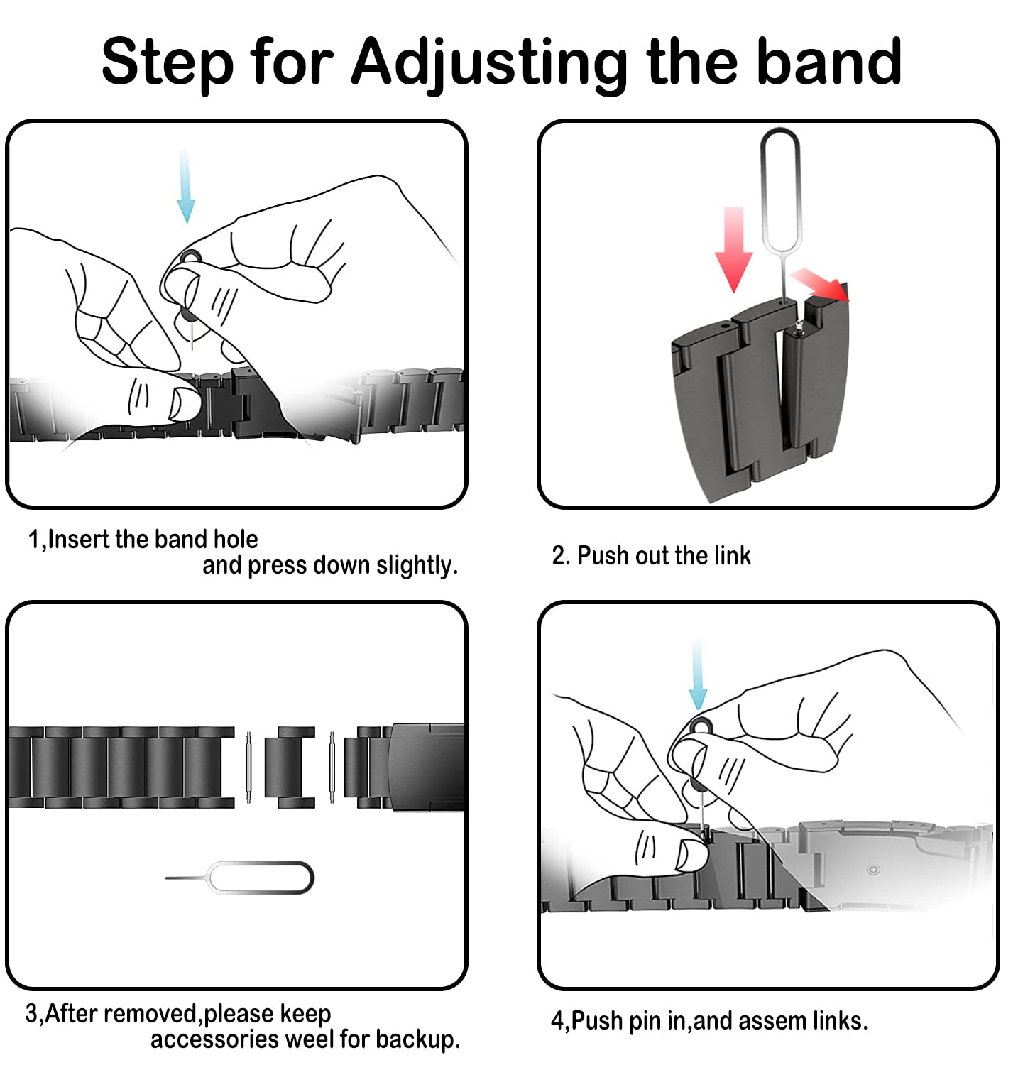 22 mm Quick Fit Titanium Five Beads watch Bands For Garmin Smart Watch (LSJL-020)