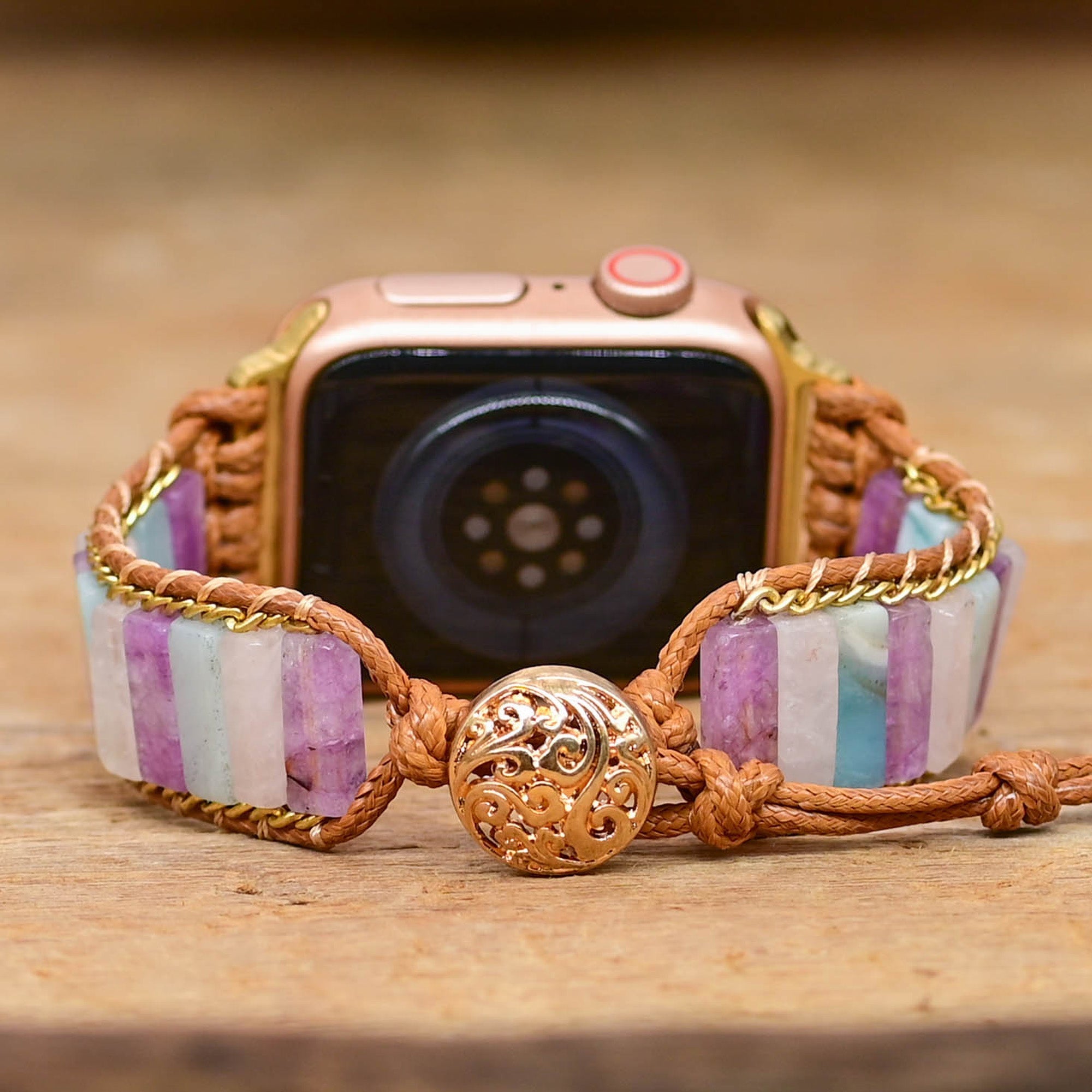 Apple Watch Natural Purple Agate Stretch hand made (LSJLM-018)