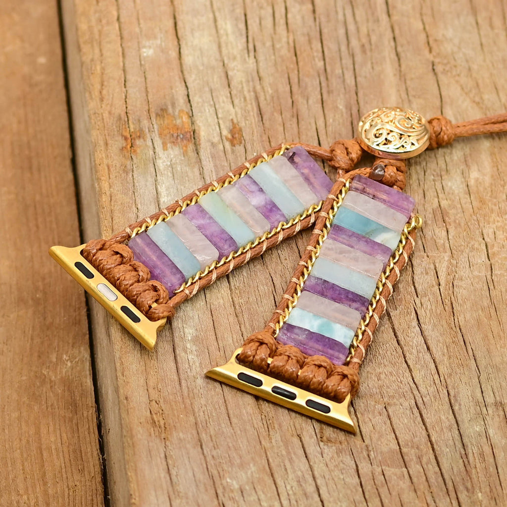 Apple Watch Natural Purple Agate Stretch hand made (LSJLM-018)