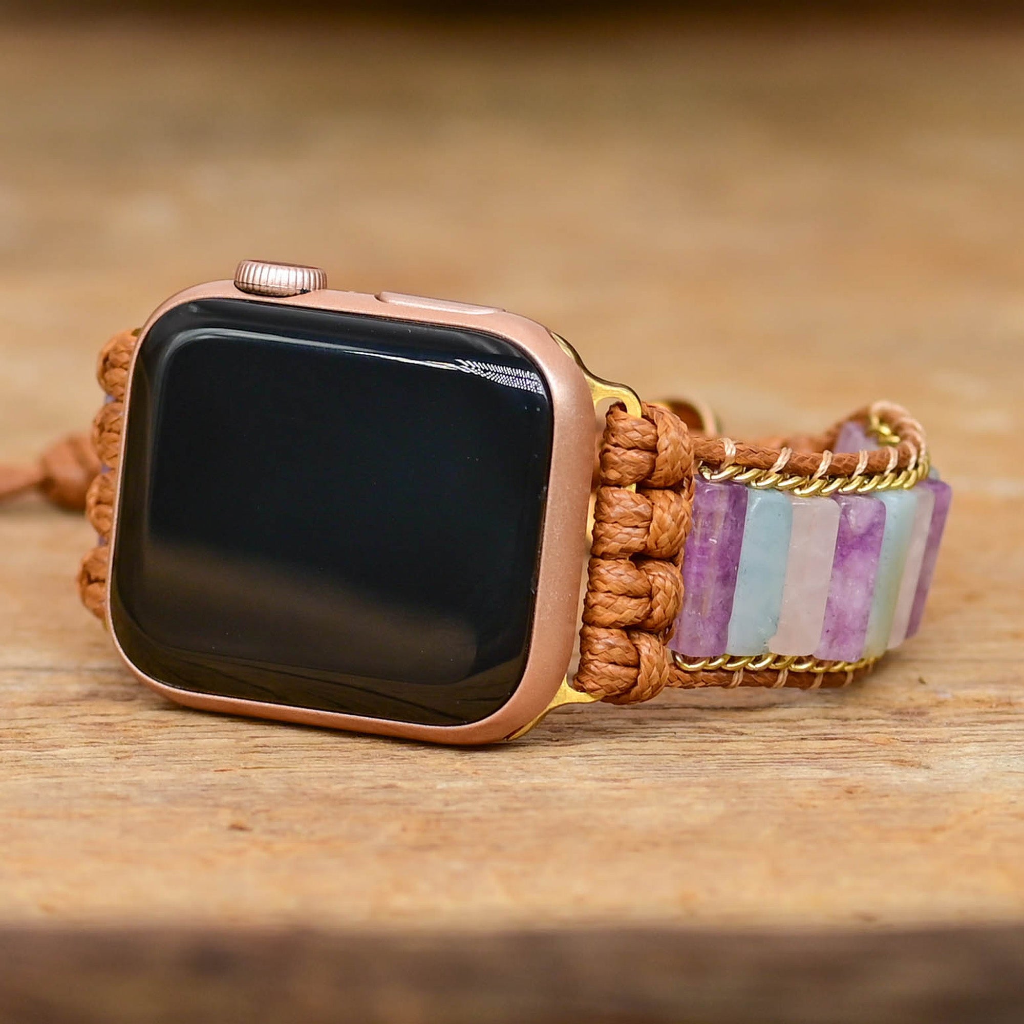 Apple Watch Natural Purple Agate Stretch hand made (LSJLM-018)
