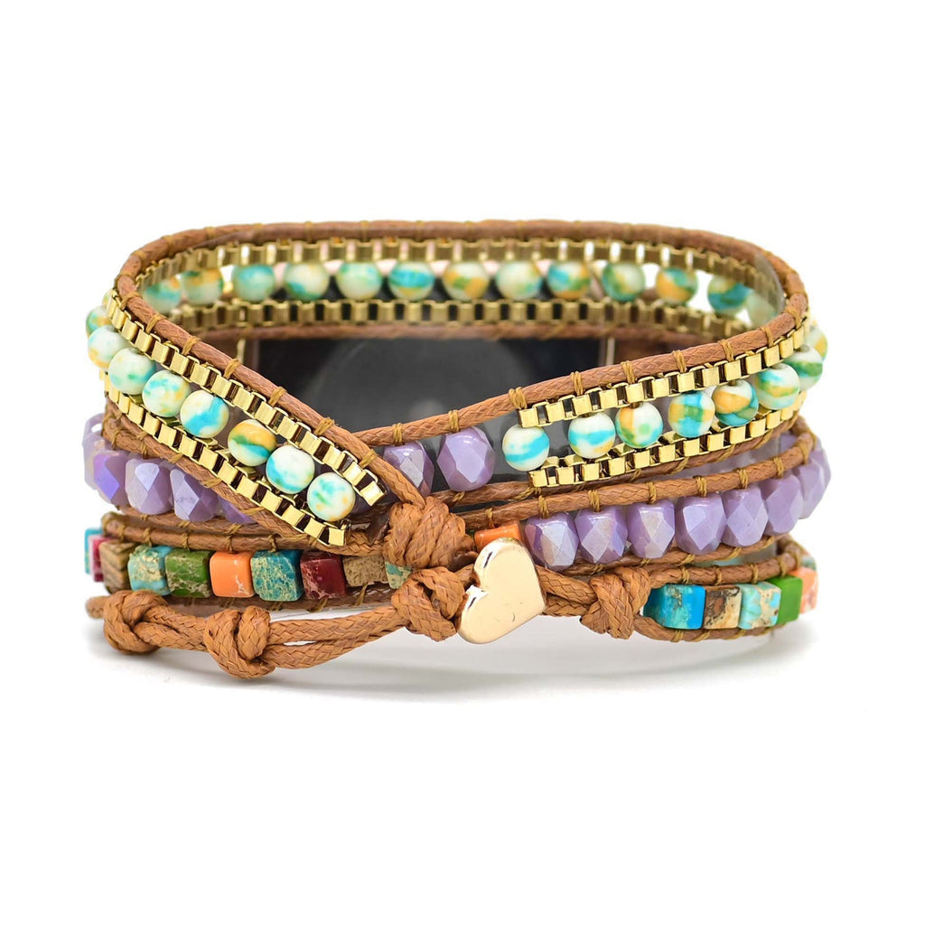 Apple Watch Band Strap Chakra Handmade Stone Beaded (LSJLM-022)