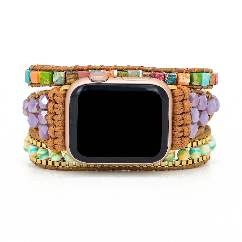 Apple Watch Band Strap Chakra Handmade Stone Beaded (LSJLM-022)