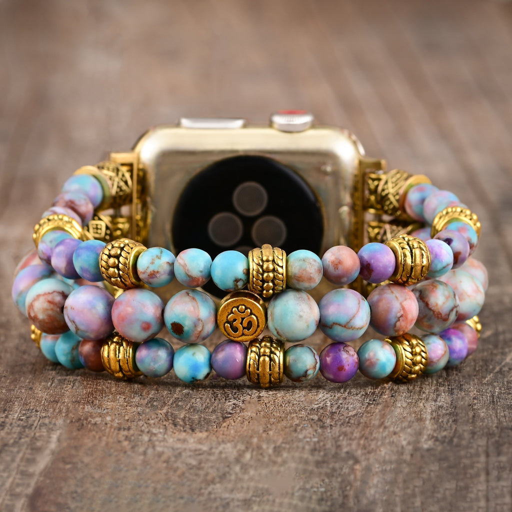 Apple Watch Band Purple Mix Jasper Stretchy (LSJLM-038)