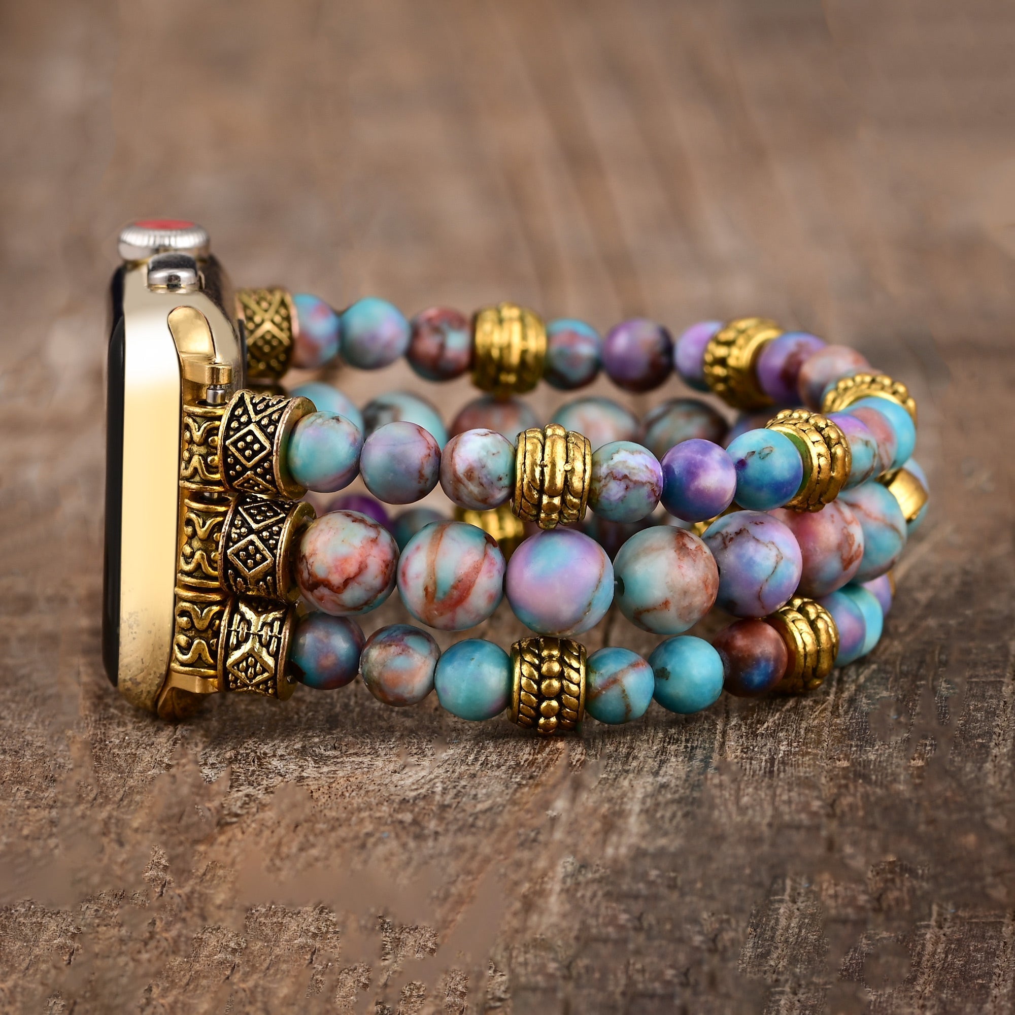 Apple Watch Band Purple Mix Jasper Stretchy (LSJLM-038)