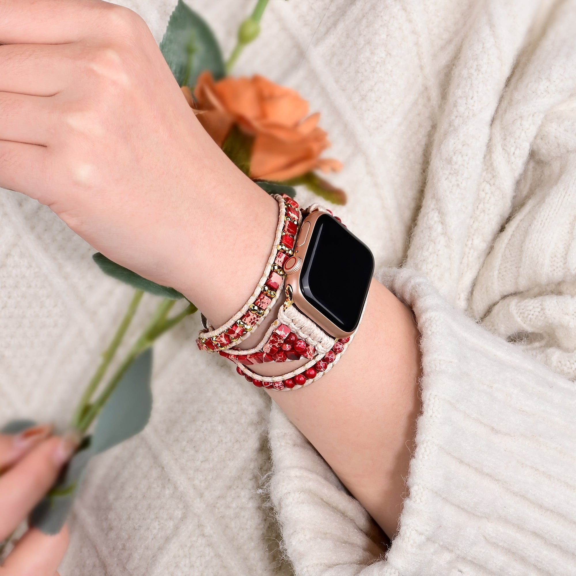 Apple Watch Strap Cherry Emperor Jasper (LSJLM-041)
