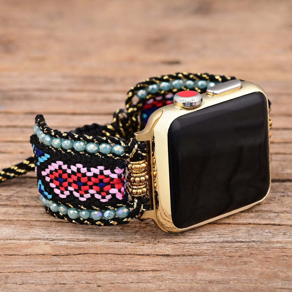 Apple Watch Handmade Boho Fabric Nylon Watch Strap Band (LSJLM003)