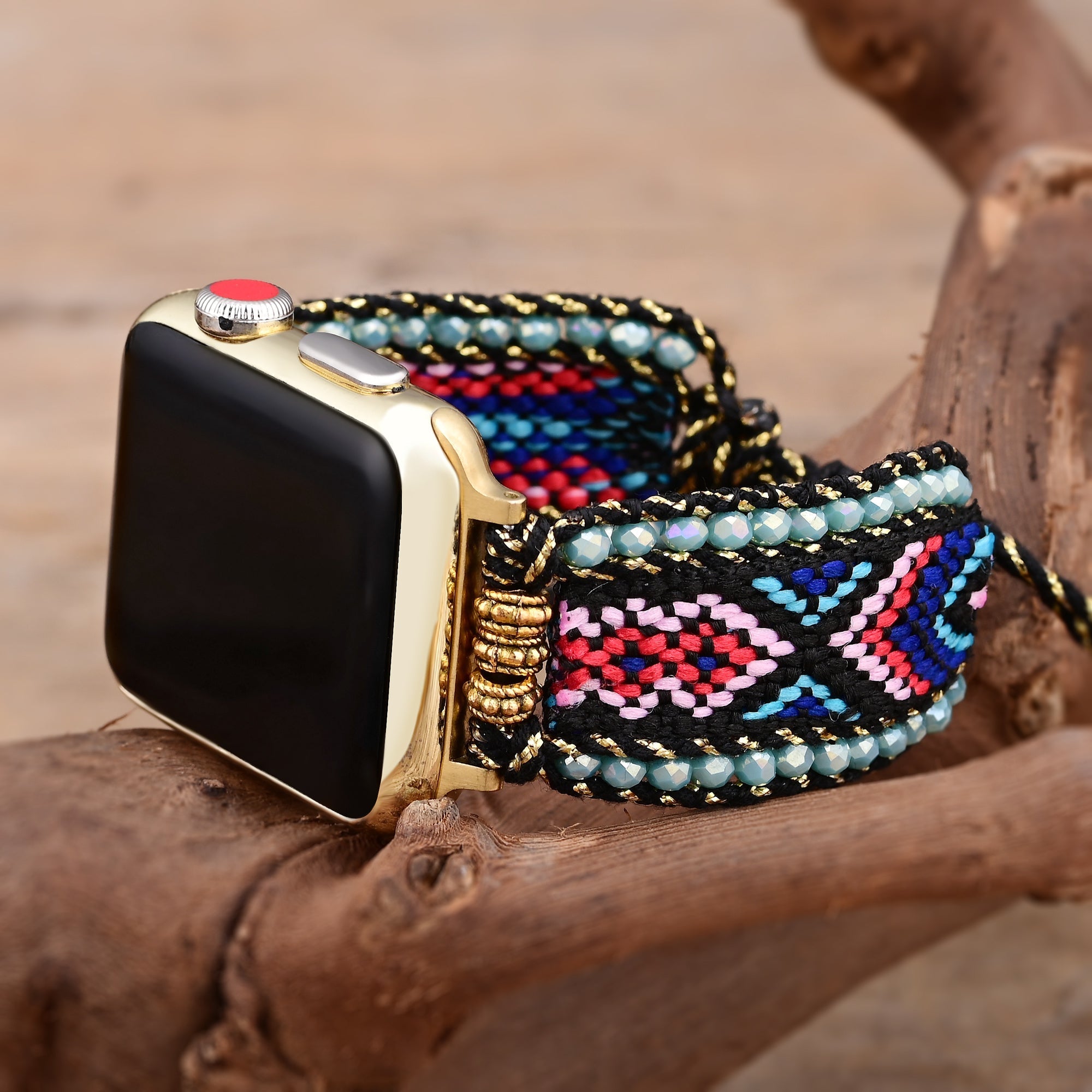 Apple Watch Handmade Boho Fabric Nylon Watch Strap Band (LSJLM003)