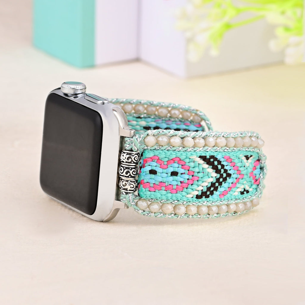 Apple Watch Handmade Boho Fabric Nylon Watch Strap Band (LSJLM003)