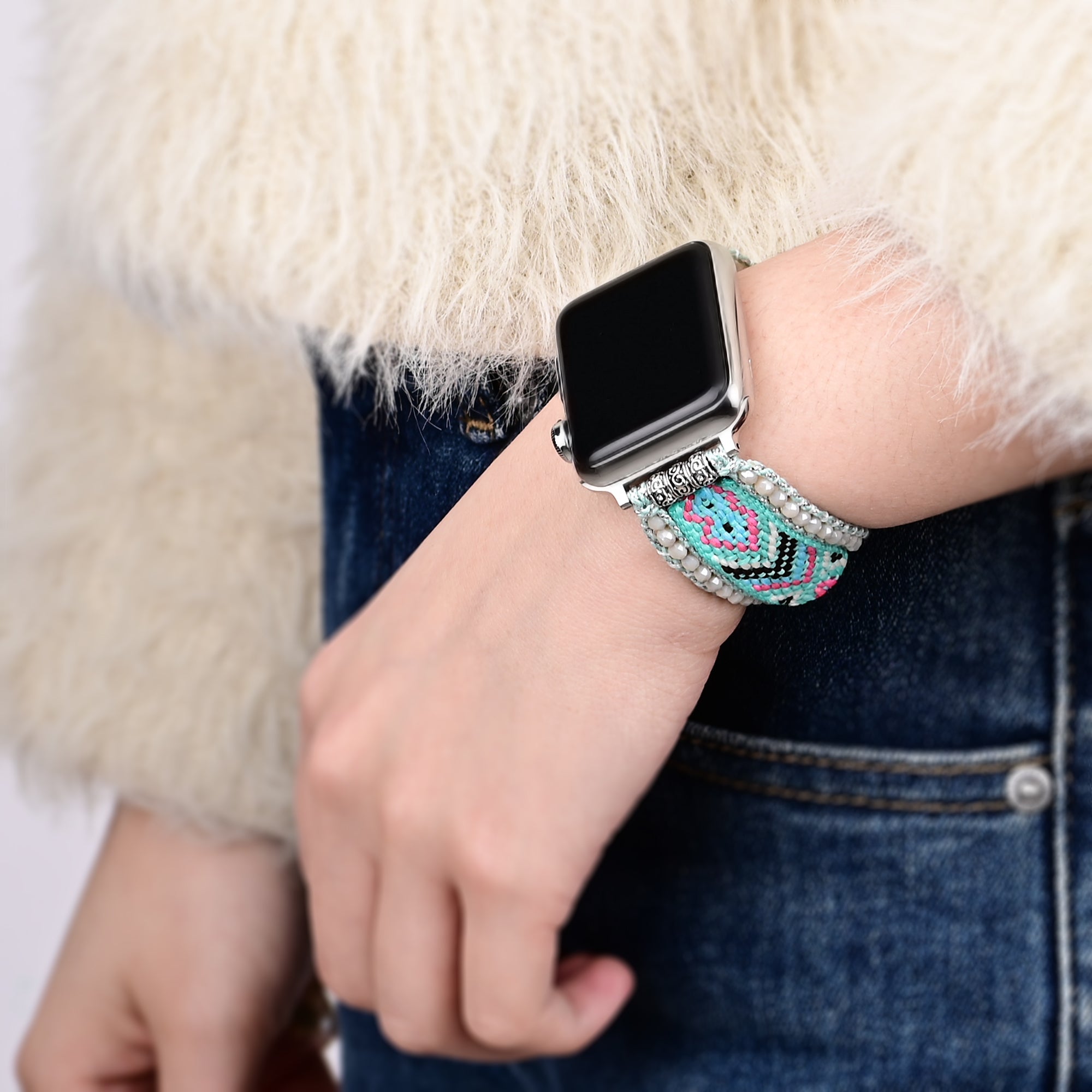 Apple Watch Handmade Boho Fabric Nylon Watch Strap Band (LSJLM003)