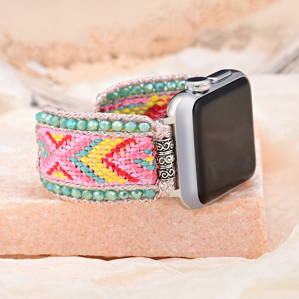 Apple Watch Handmade Boho Fabric Nylon Watch Strap Band (LSJLM003)