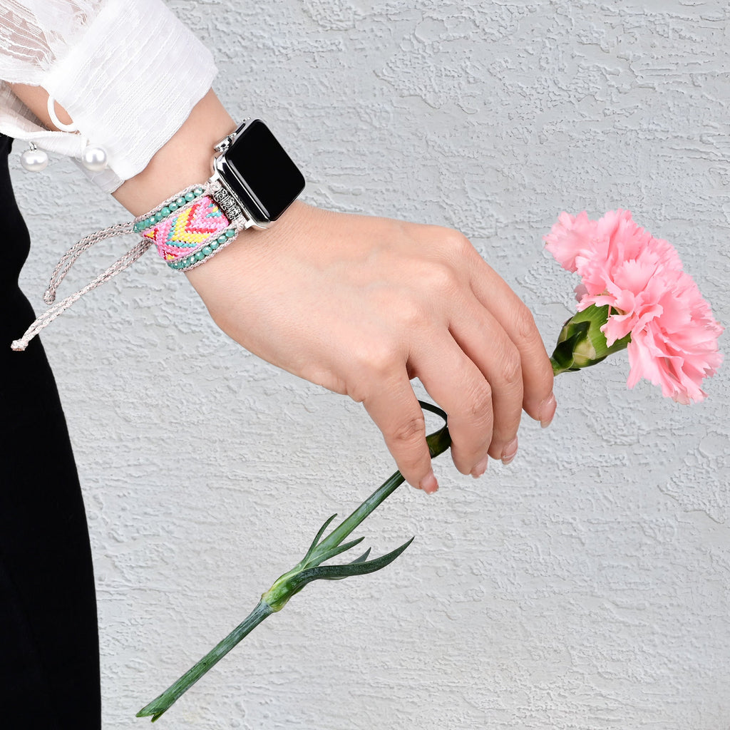 Apple Watch Handmade Boho Fabric Nylon Watch Strap Band (LSJLM003)