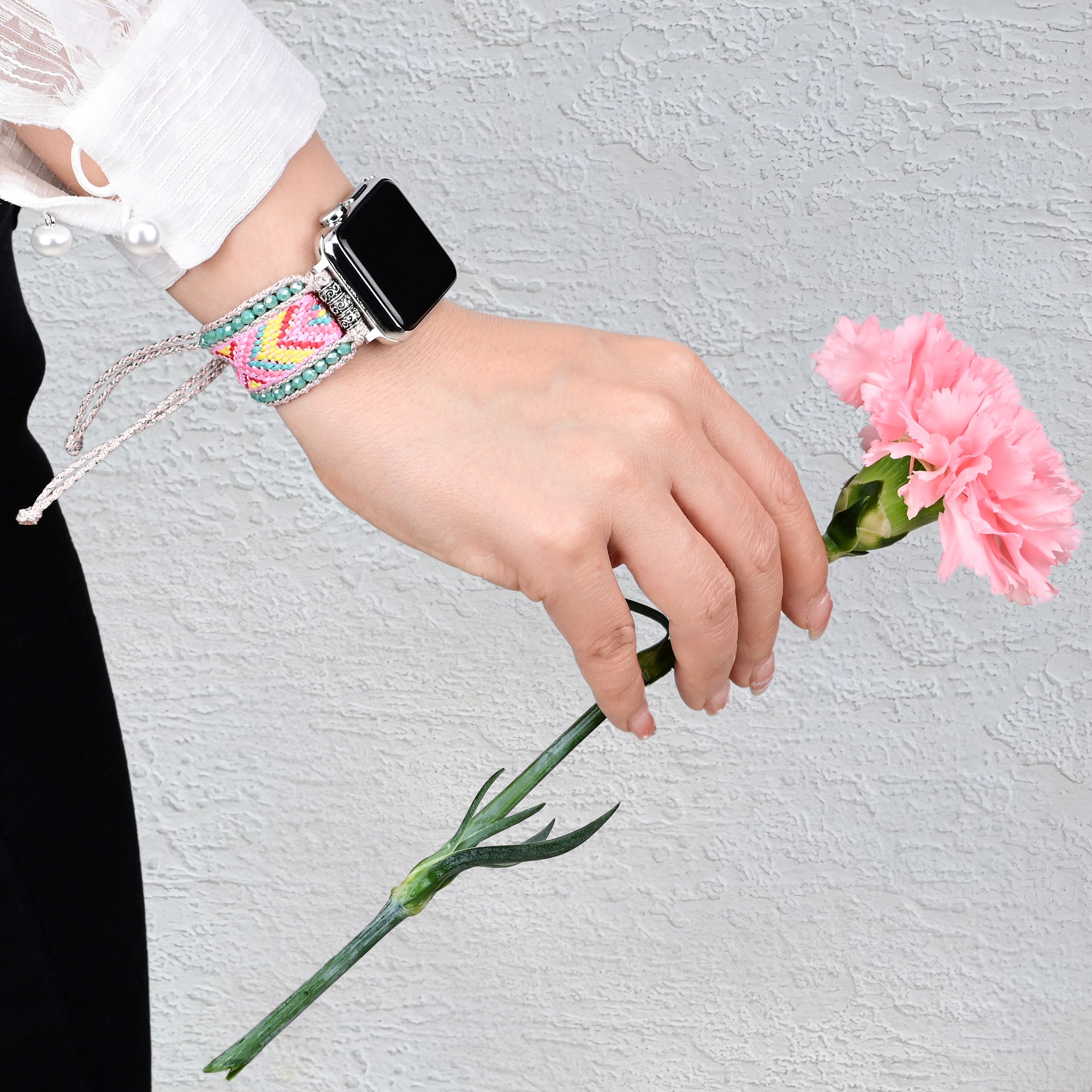 Apple Watch Handmade Boho Fabric Nylon Watch Strap Band (LSJLM003)