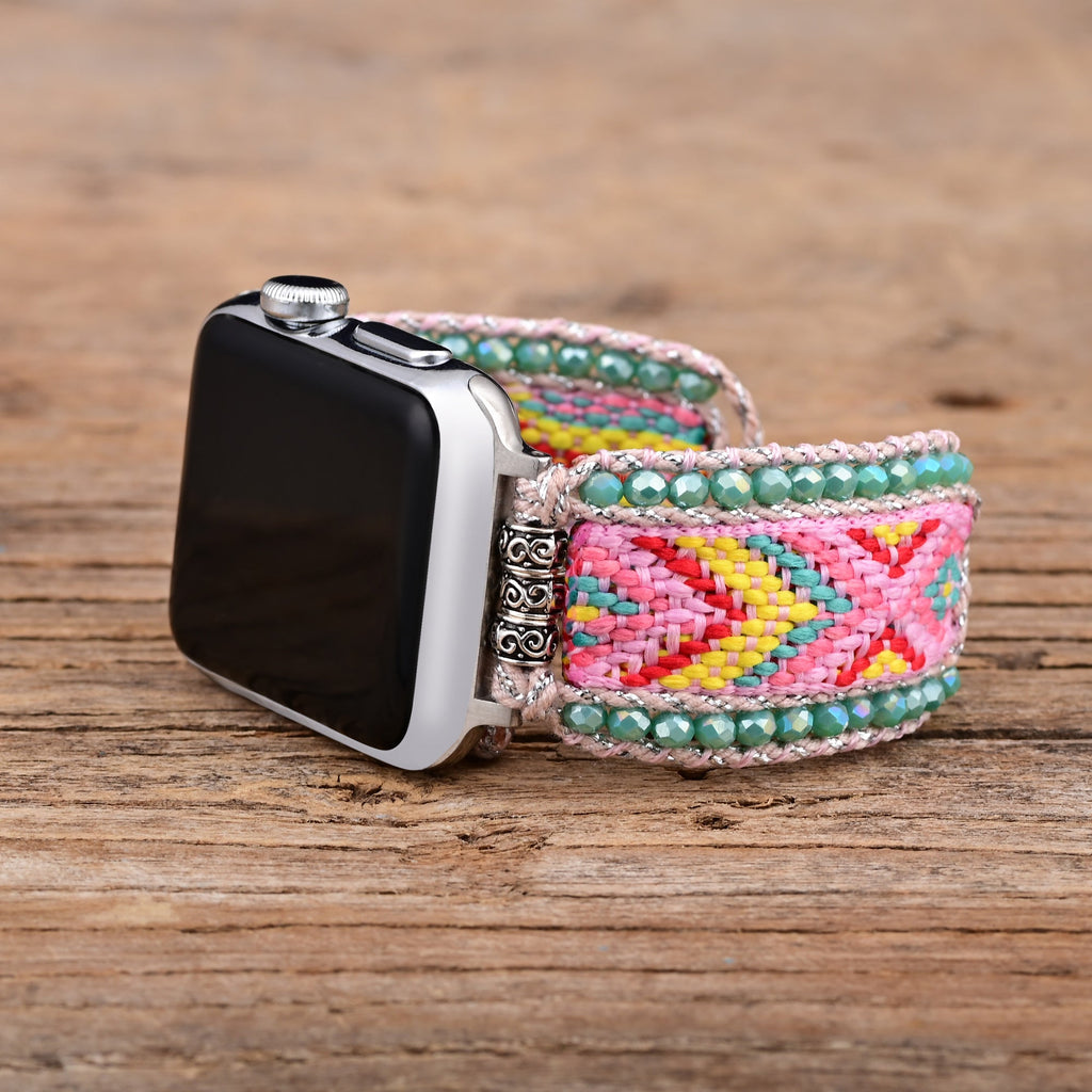 Apple Watch Handmade Boho Fabric Nylon Watch Strap Band (LSJLM003)