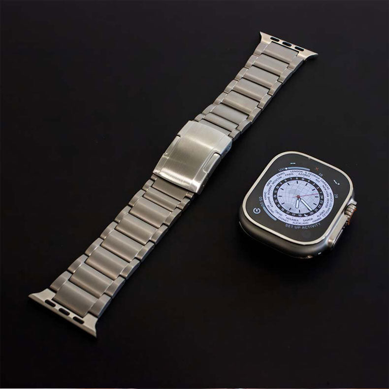 Apple Watch 3 BeadsTitanium metal Watch band With Turtle Buckle (LSJLT-006)