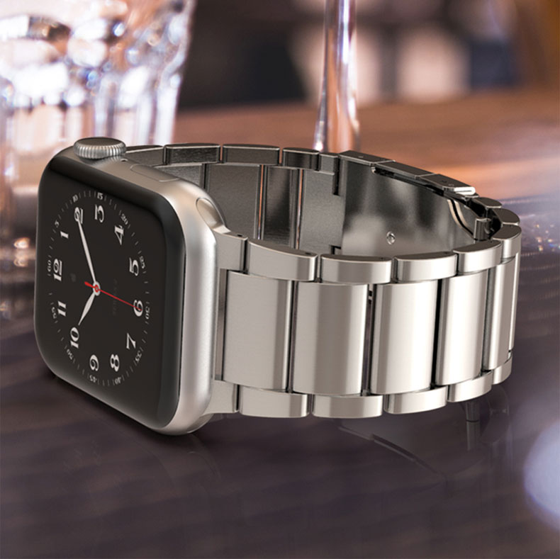 Apple Watch 3 BeadsTitanium metal Watch band With Turtle Buckle (LSJLT-006)