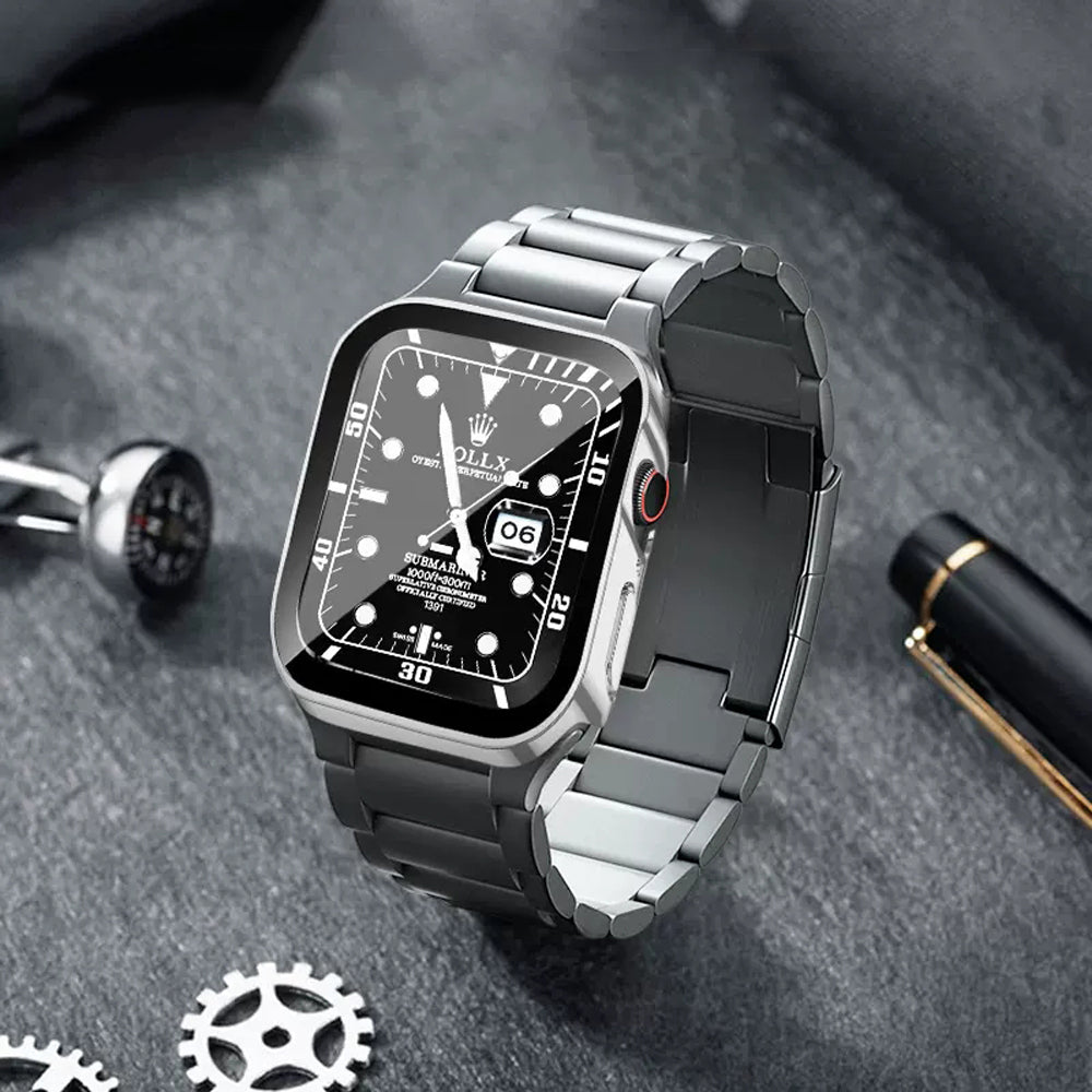Apple Watch 3 BeadsTitanium metal Watch band With Turtle Buckle (LSJLT-006)