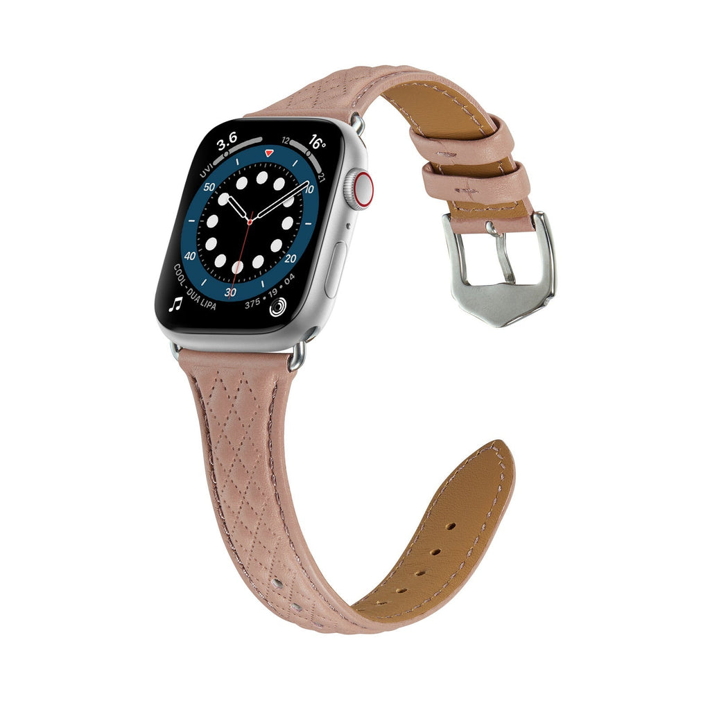 Apple Watch Rhombus Genuine Leather Watch Band (LSJMTD-001)