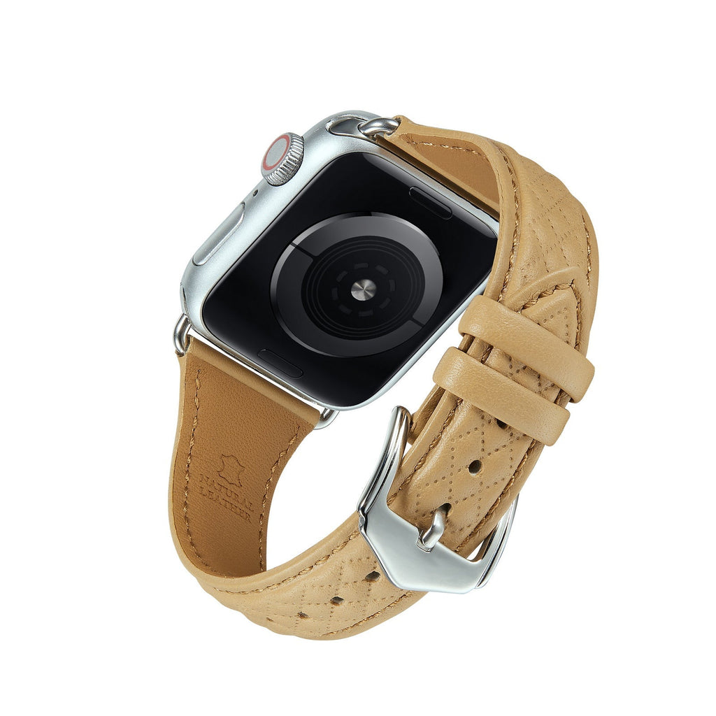 Apple Watch Rhombus Genuine Leather Watch Band (LSJMTD-001)