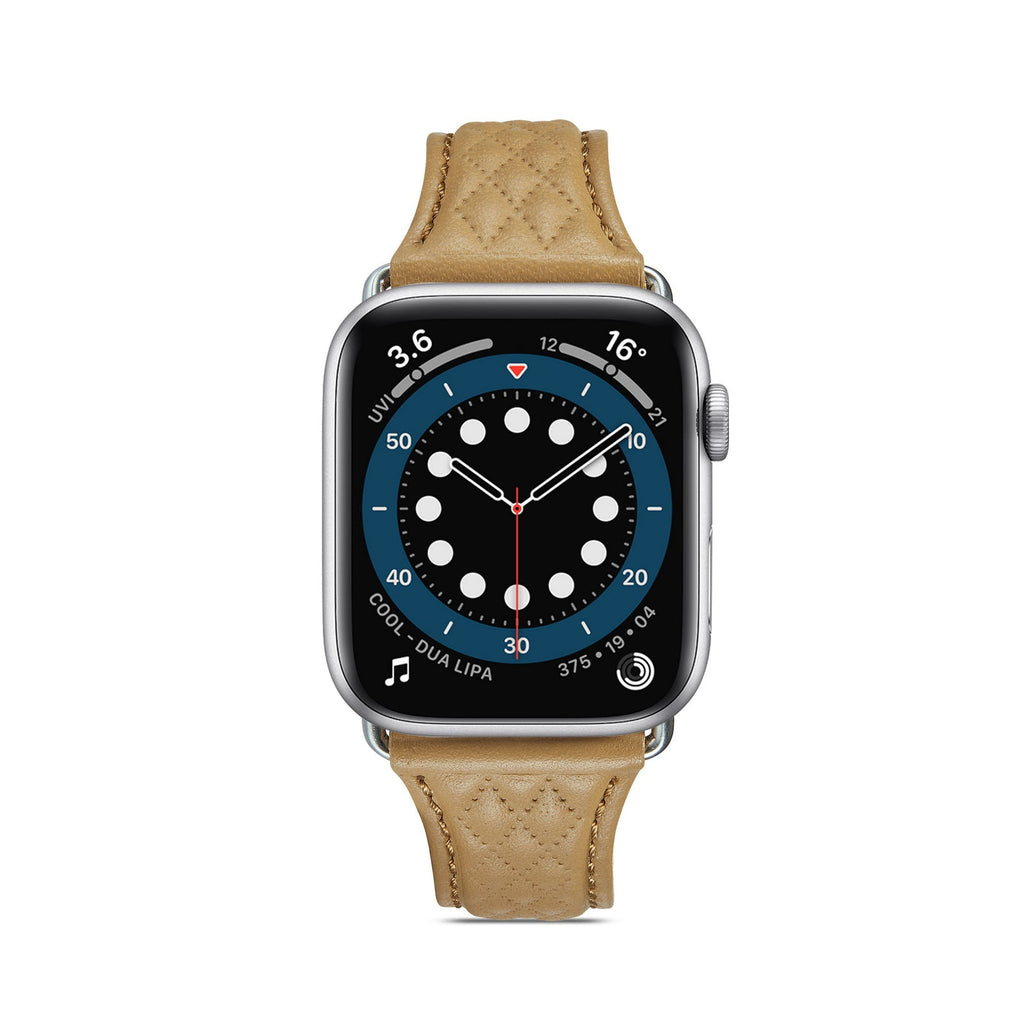 Apple Watch Rhombus Genuine Leather Watch Band (LSJMTD-001)
