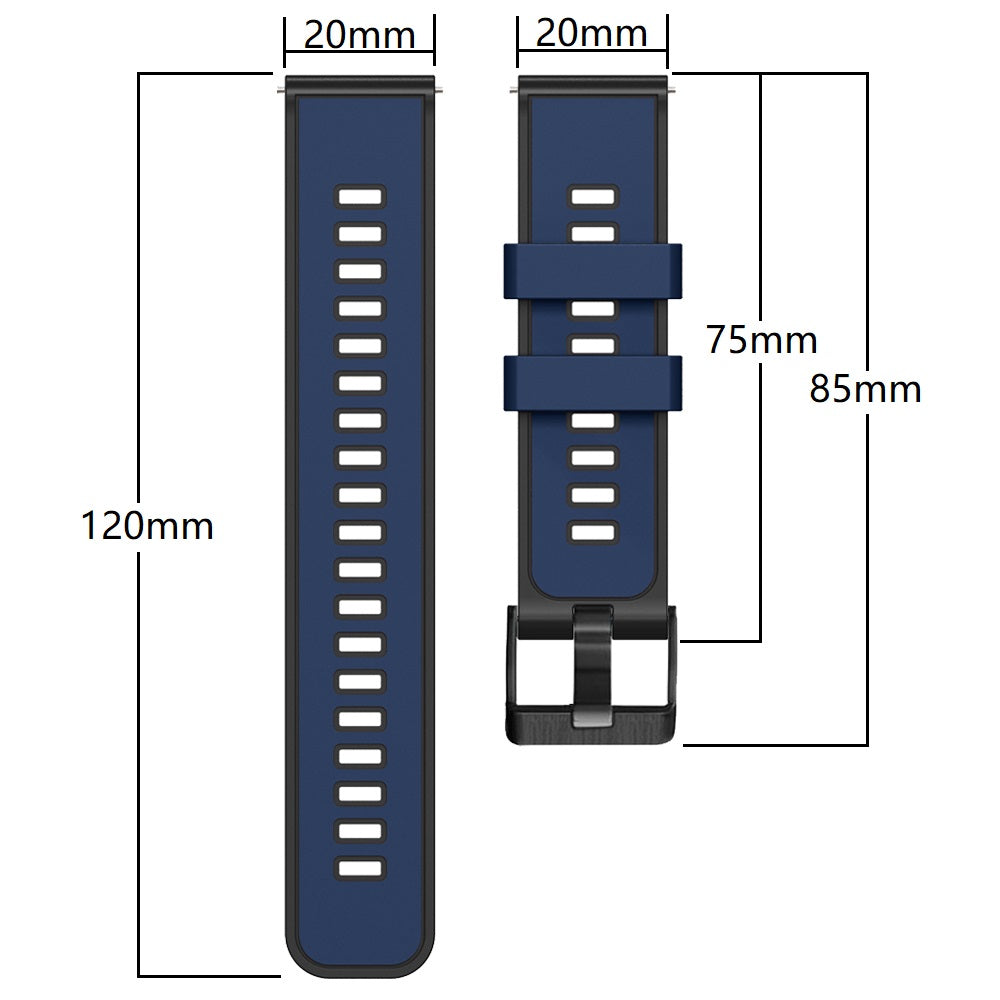 20 mm Quick Release Silicone Watch Strap Double Color Band (LSJYH-003)