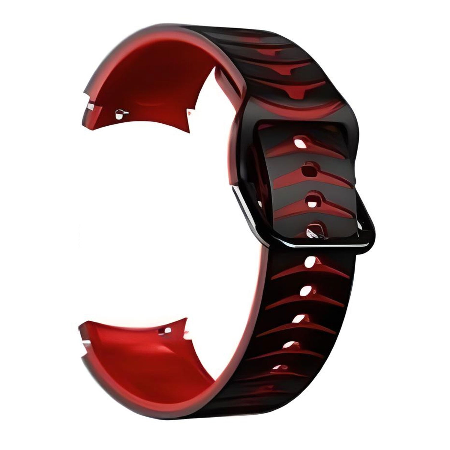 20 mm Quick Release Curve Pattern Dual Color Strap Rubber Watch Band For Samsung Galaxy Watch 4 Classic/5 Pro/6 Classic (LSJYH-004)