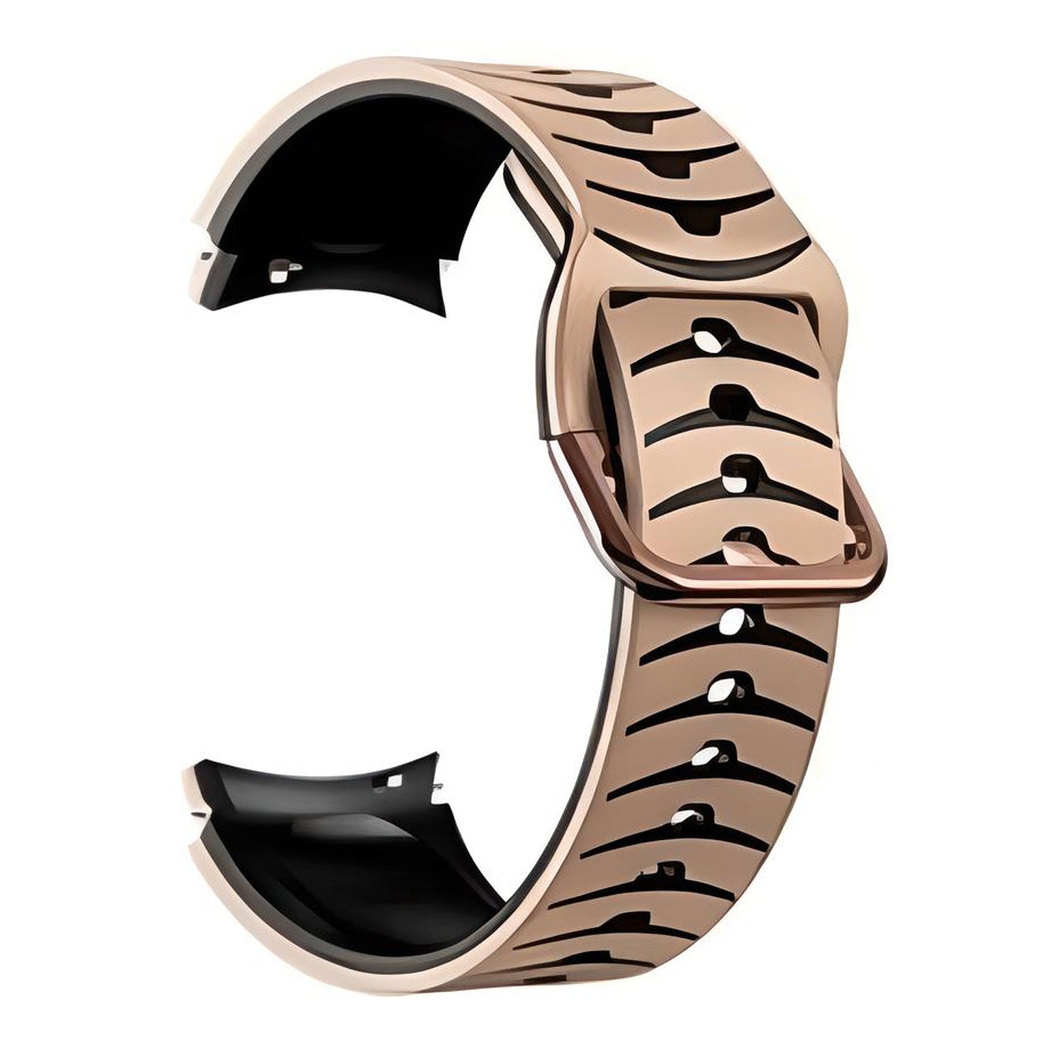20 mm Quick Release Curve Pattern Dual Color Strap Rubber Watch Band For Samsung Galaxy Watch 4 Classic/5 Pro/6 Classic (LSJYH-004)