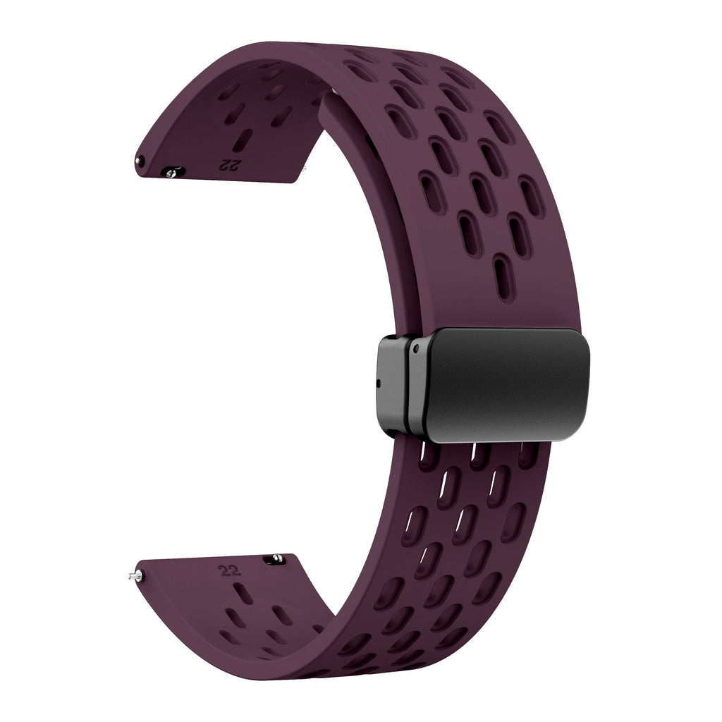 18 mm Quick Release magnetic buckle Silicone watch band (LSMM-041)
