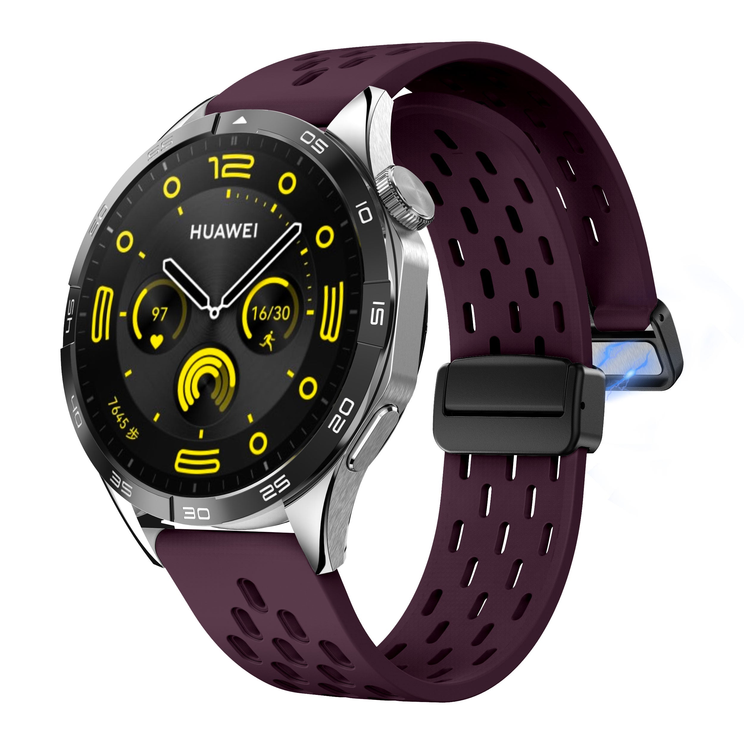 22 mm Quick Release magnetic buckle silicone watch band (LSMM-041)