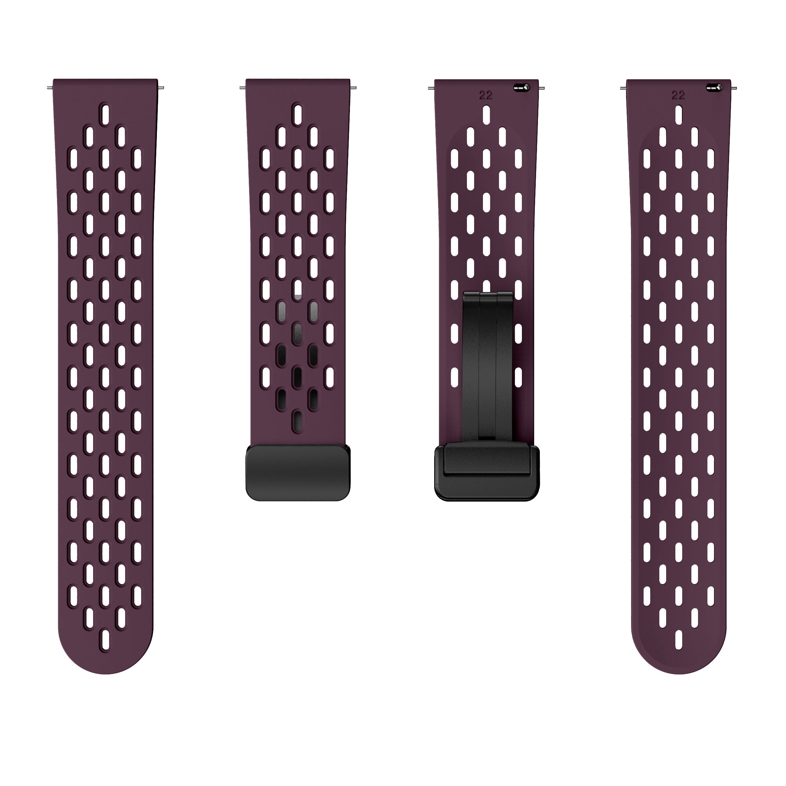 22 mm Quick Release magnetic buckle silicone watch band (LSMM-041)