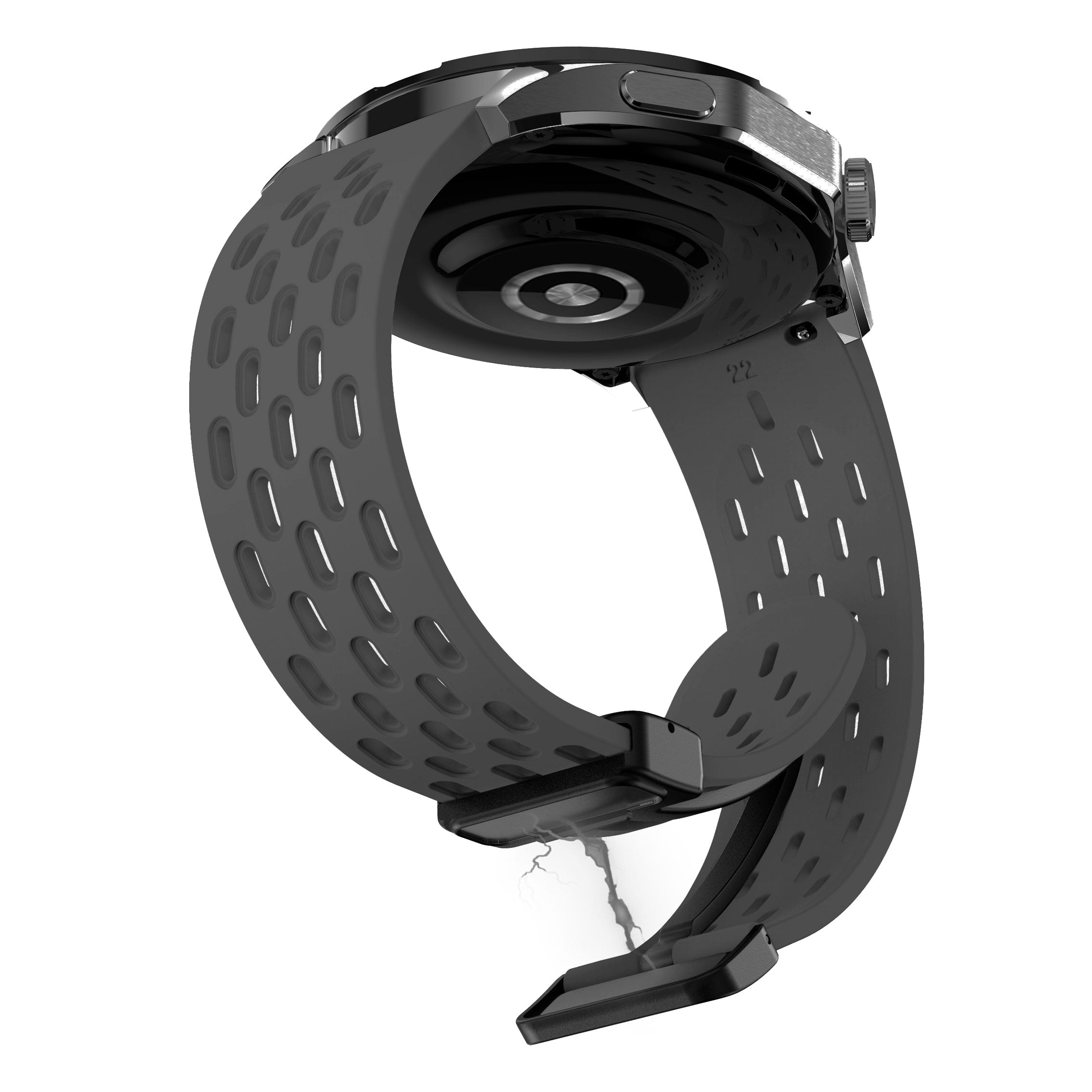 22 mm Quick Release magnetic buckle silicone watch band (LSMM-041)