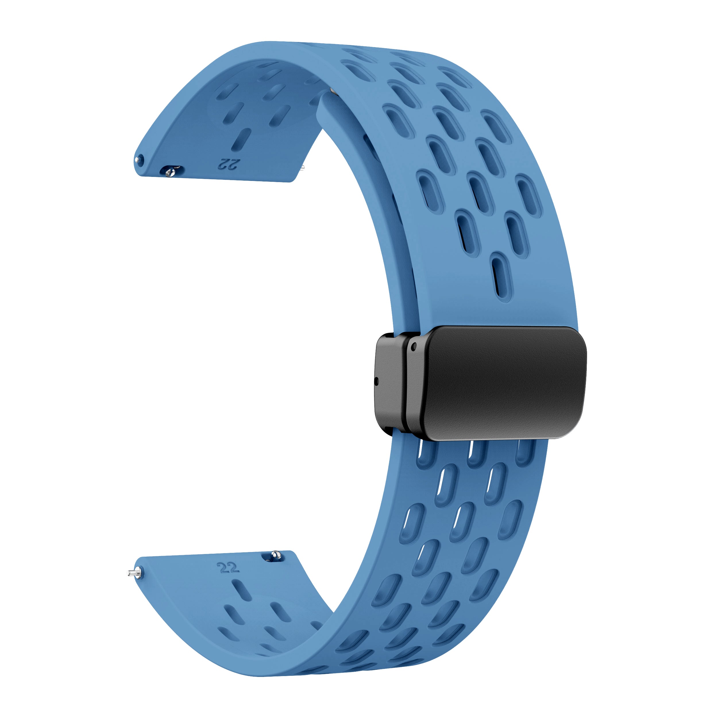 22 mm Quick Release magnetic buckle silicone watch band (LSMM-041)