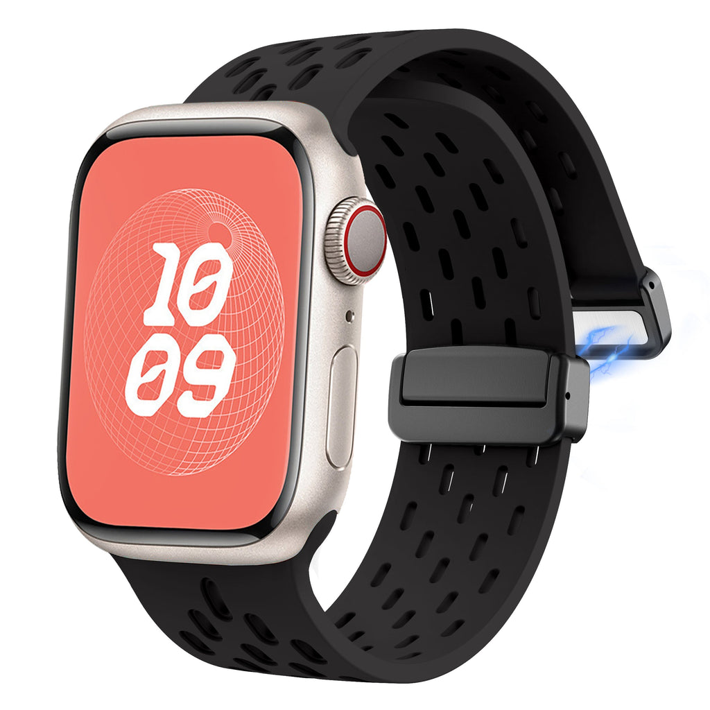 Apple Watch Silicone Mesh Magnetic Buckle Watch Strap (LSMM-057)