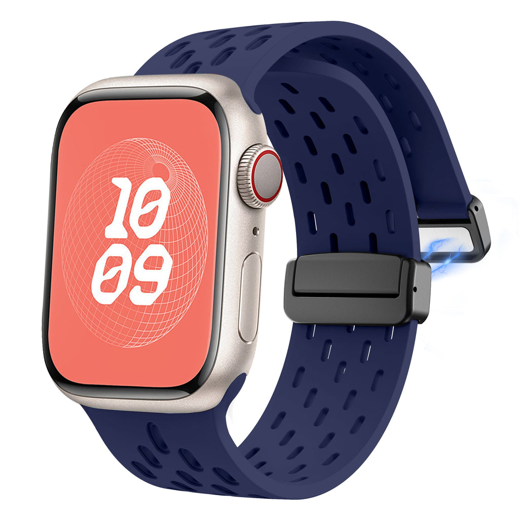 Apple Watch Silicone Mesh Magnetic Buckle Watch Strap (LSMM-057)