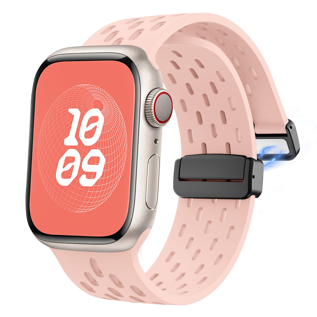 Apple Watch Silicone Mesh Magnetic Buckle Watch Strap (LSMM-057)