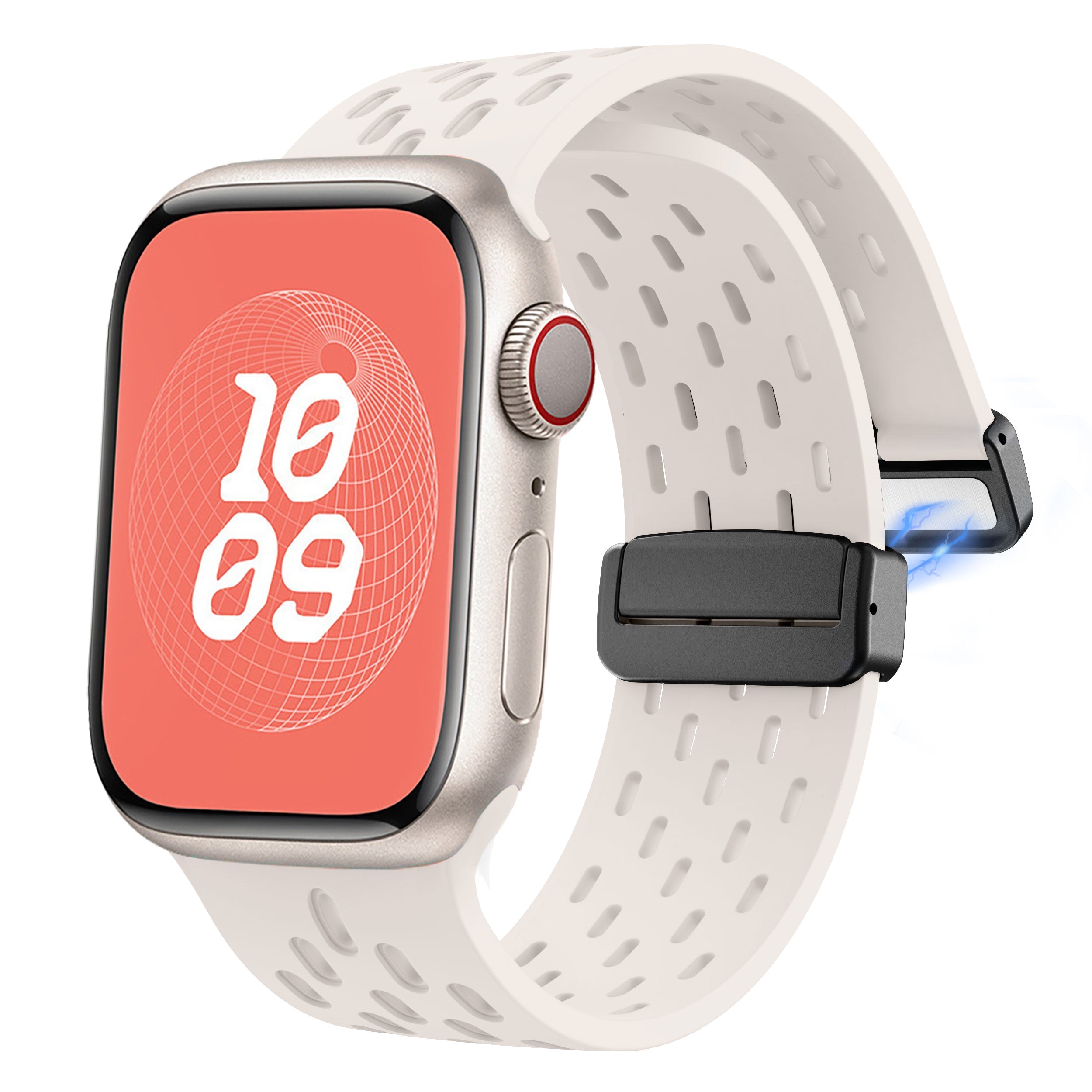 Apple Watch Silicone Mesh Magnetic Buckle Watch Strap (LSMM-057)