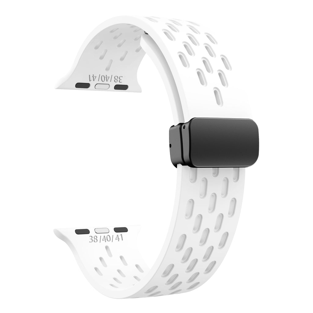 Apple Watch Silicone Mesh Magnetic Buckle Watch Strap (LSMM-057)